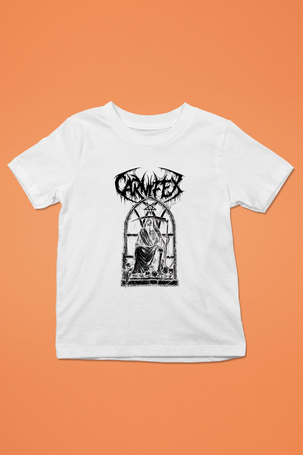 Carnifex Baskılı Beyaz Unisex Çocuk Tişört