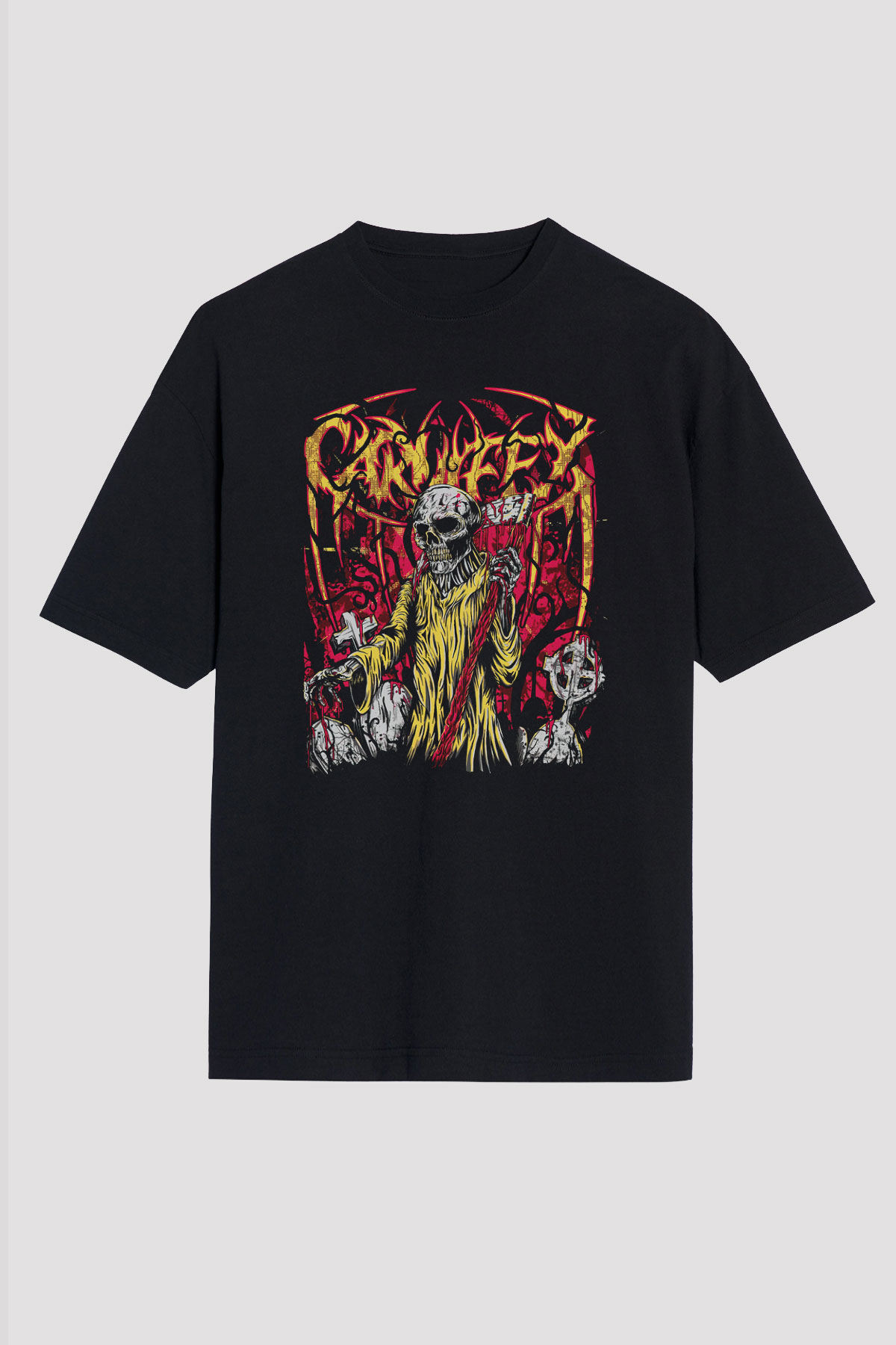 Carnifex Siyah Unisex Oversize Tişört T-Shirt