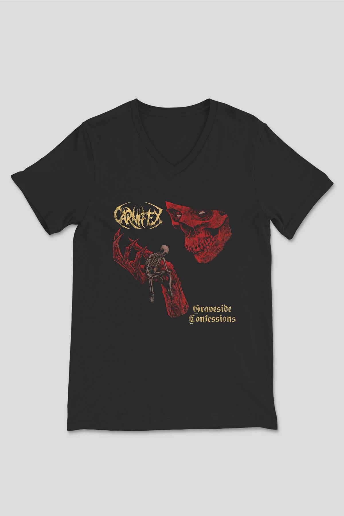 Carnifex Siyah Unisex V Yaka Tişört