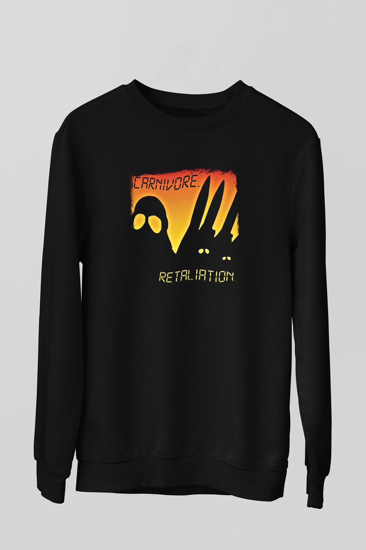 Carnivore Baskılı Unisex Siyah Sweatshirt