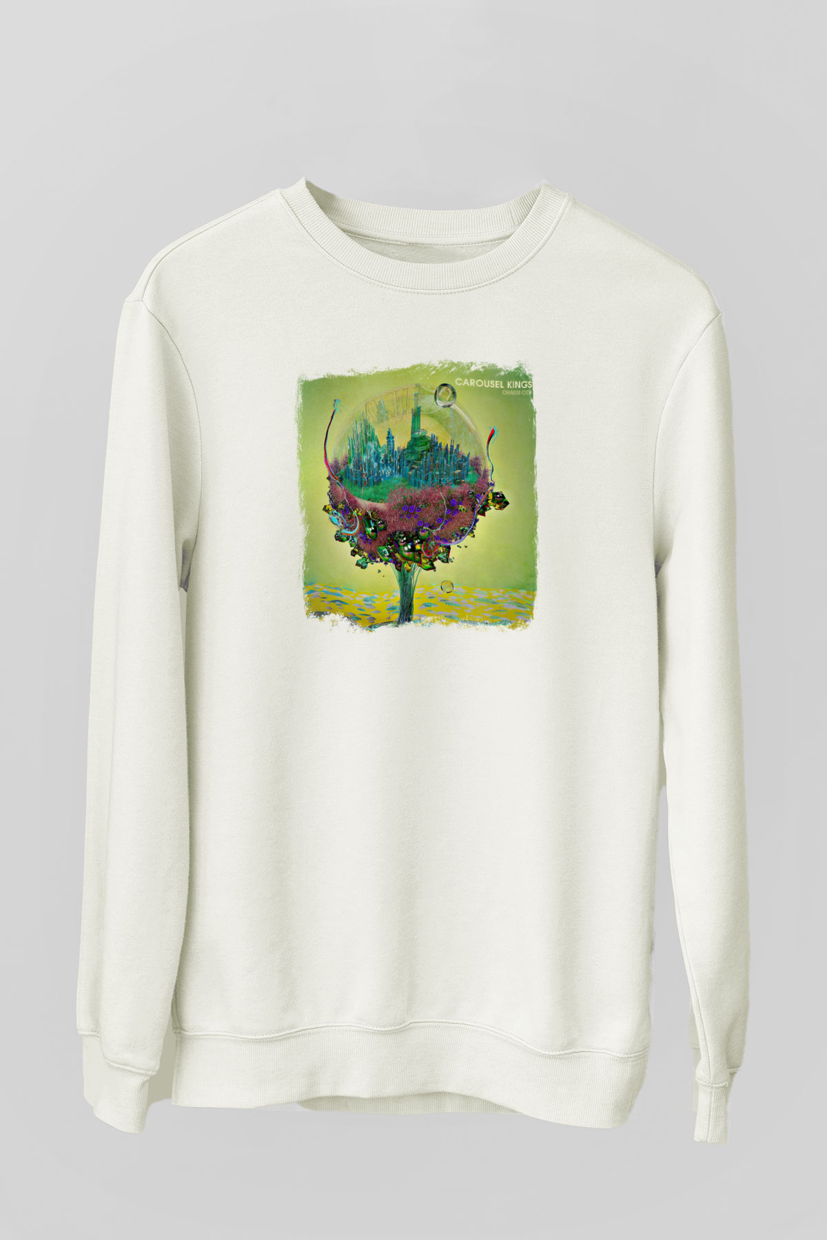 Carousel Kings Baskılı Unisex Beyaz Sweatshirt