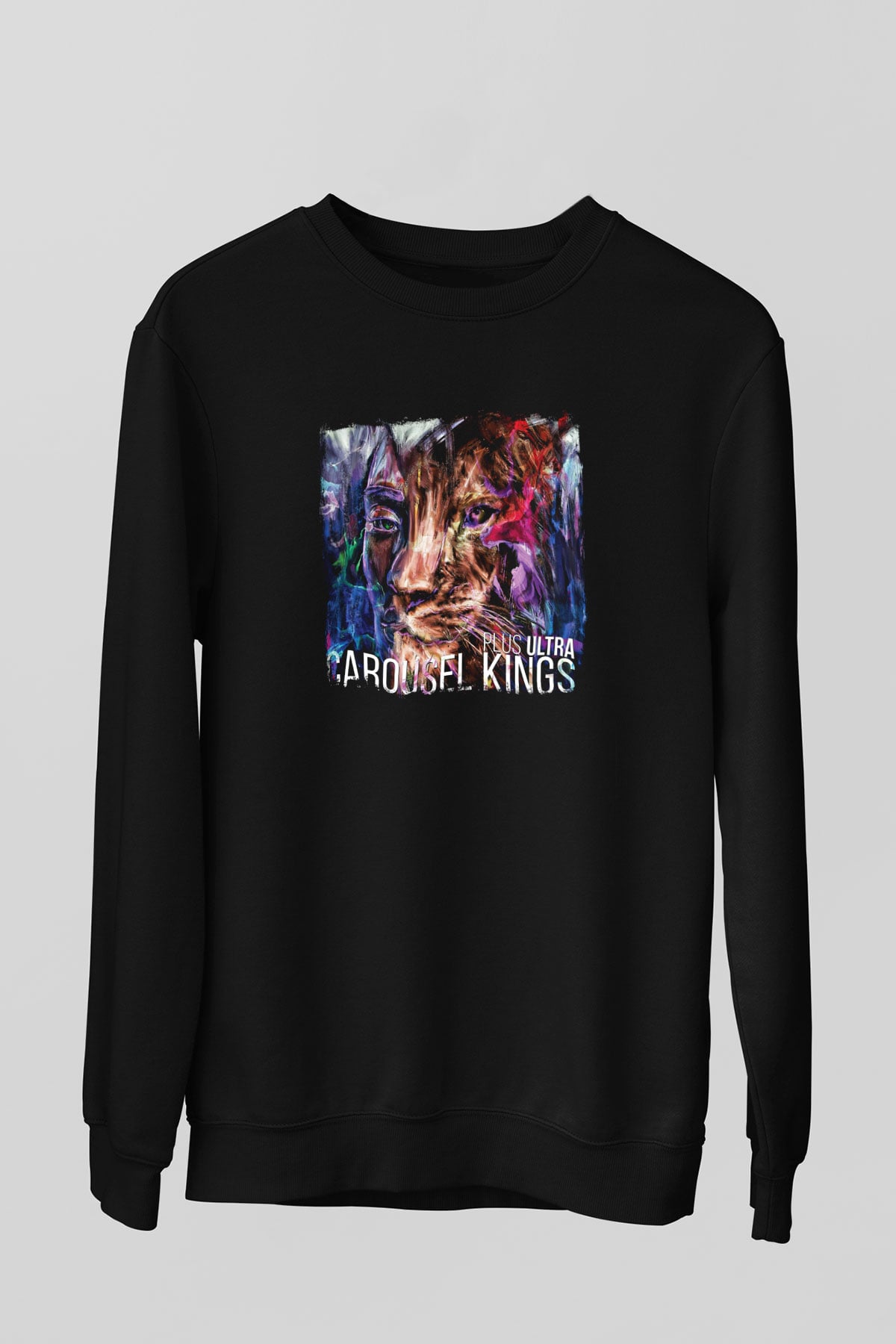 Carousel Kings Baskılı Unisex Siyah Sweatshirt
