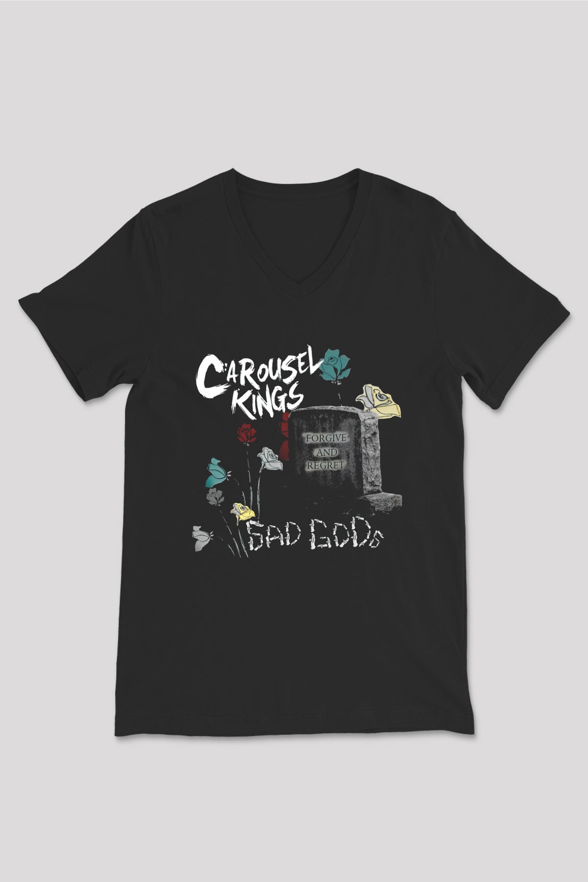Carousel Kings Siyah Unisex V Yaka Tişört