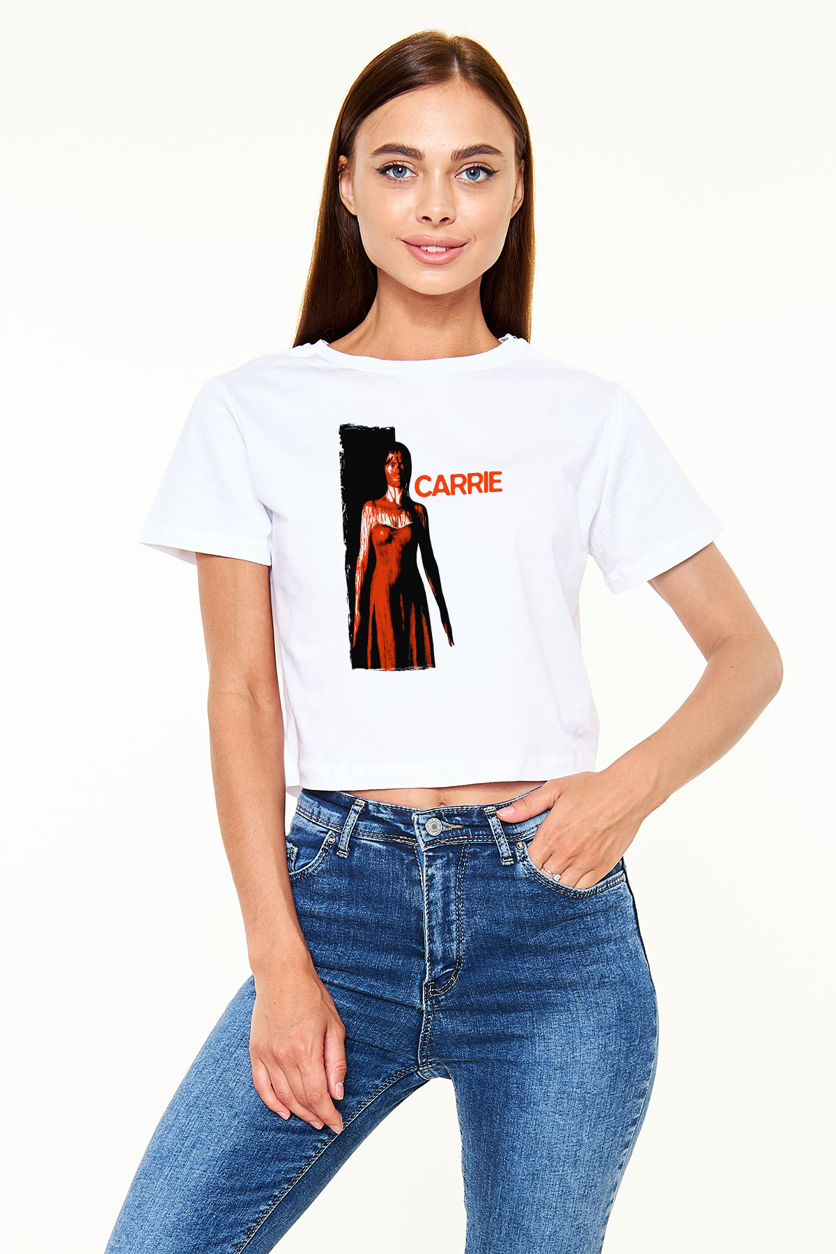 Carrie Beyaz   Crop Top Tişört