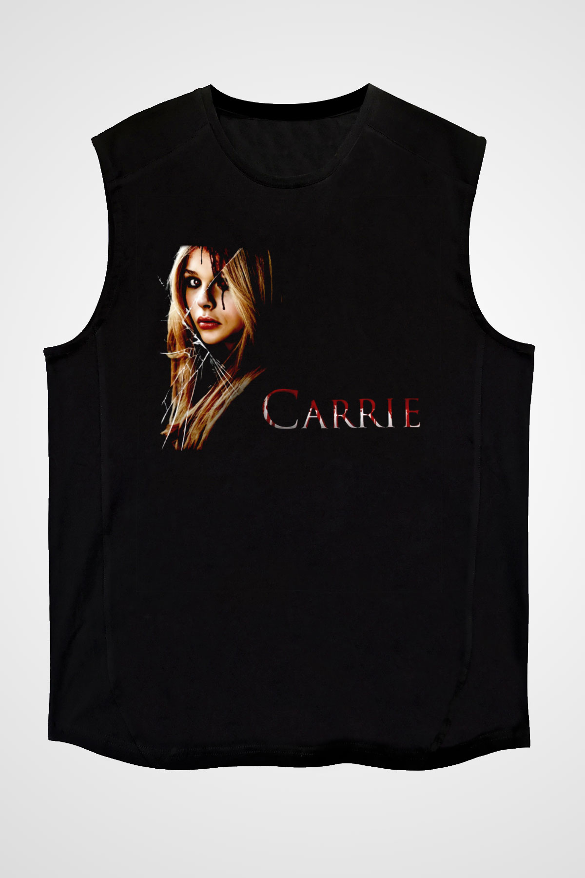 Carrie Siyah Unisex  Kolsuz Tişört