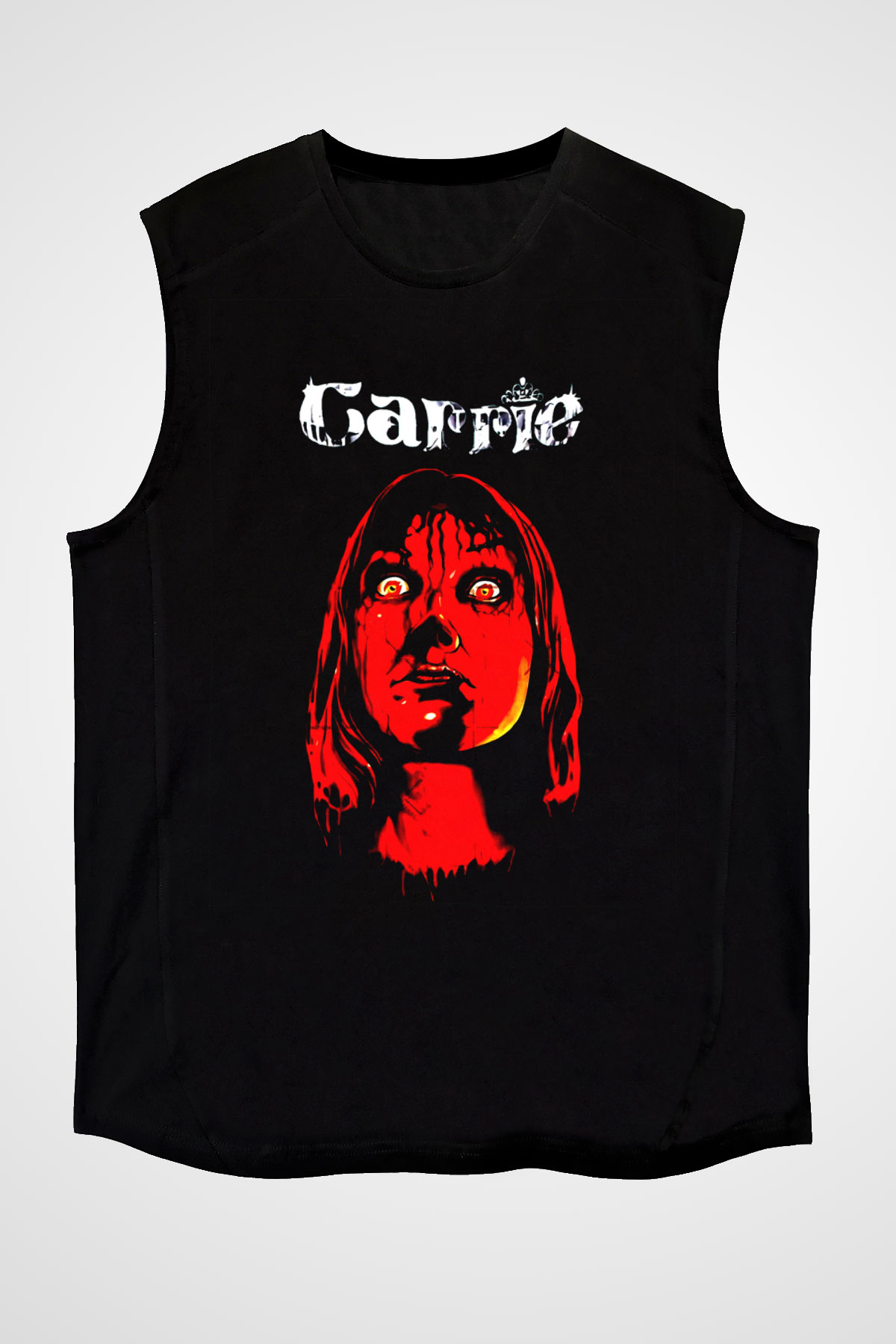 Carrie Siyah Unisex  Kolsuz Tişört