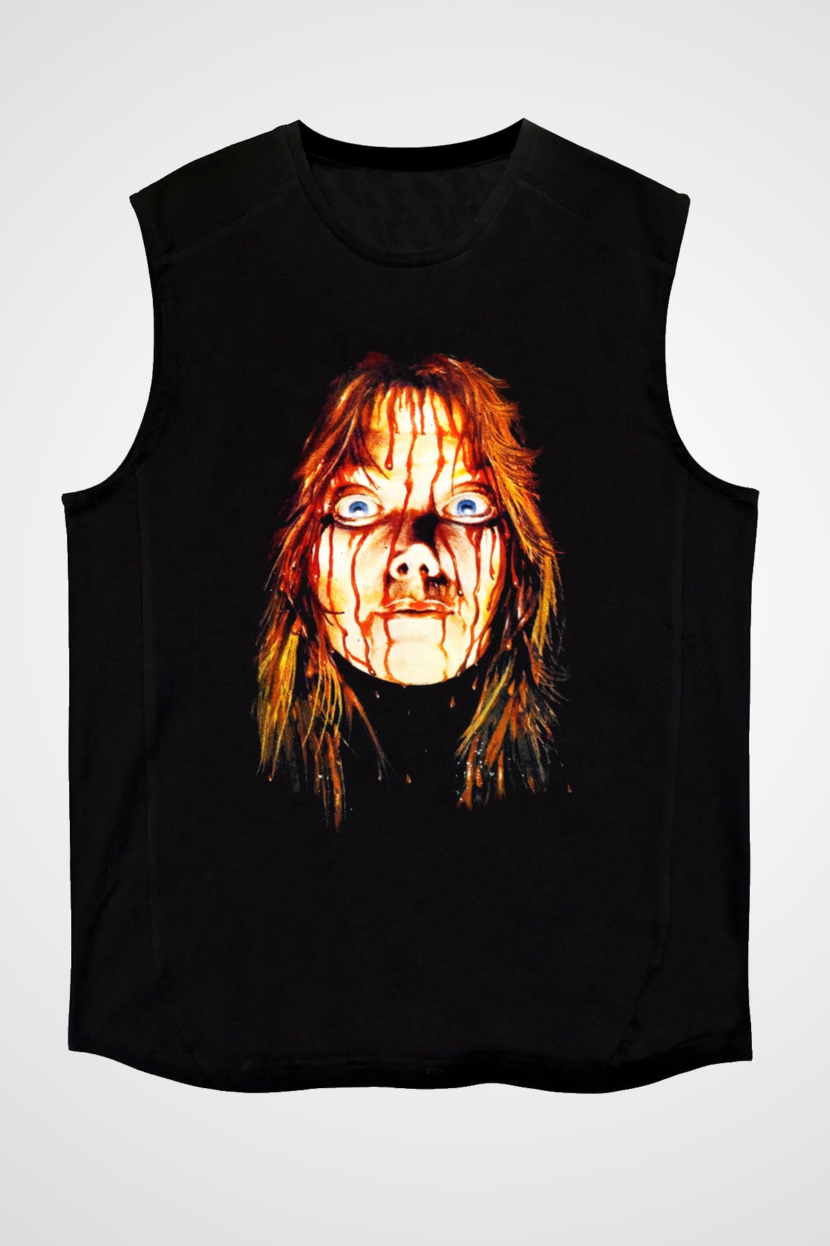 Carrie Siyah Unisex Kolsuz Tişört