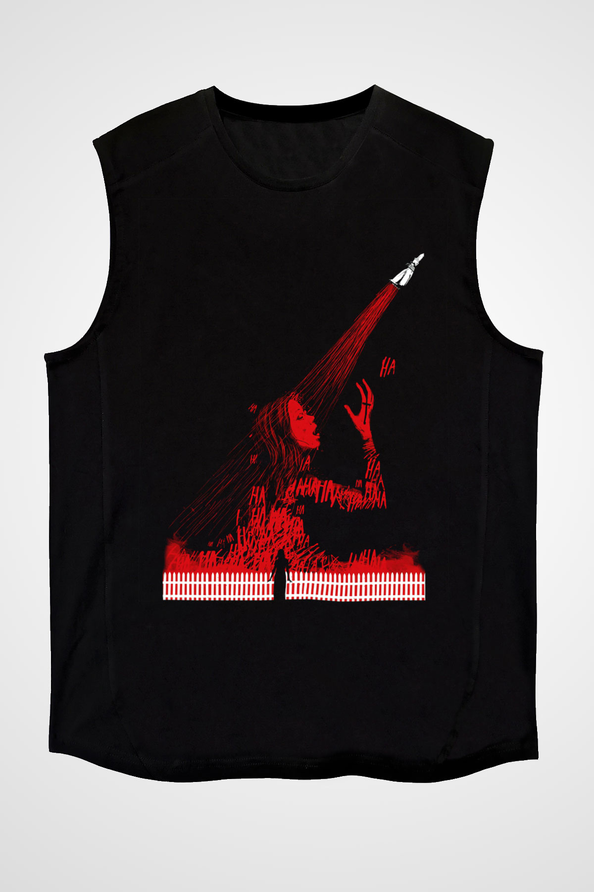 Carrie Siyah Unisex Kolsuz Tişört