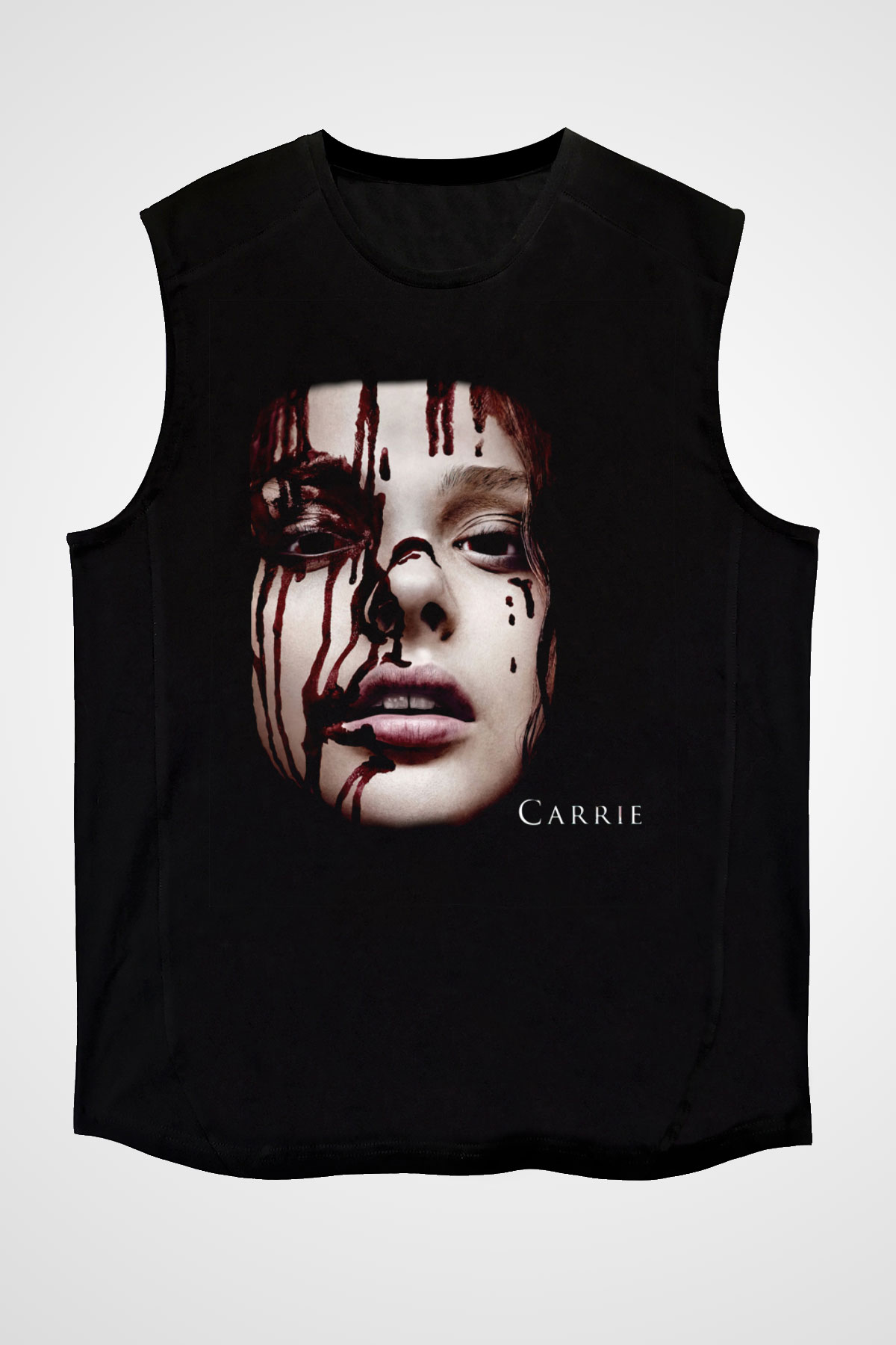 Carrie Siyah Unisex Kolsuz Tişört