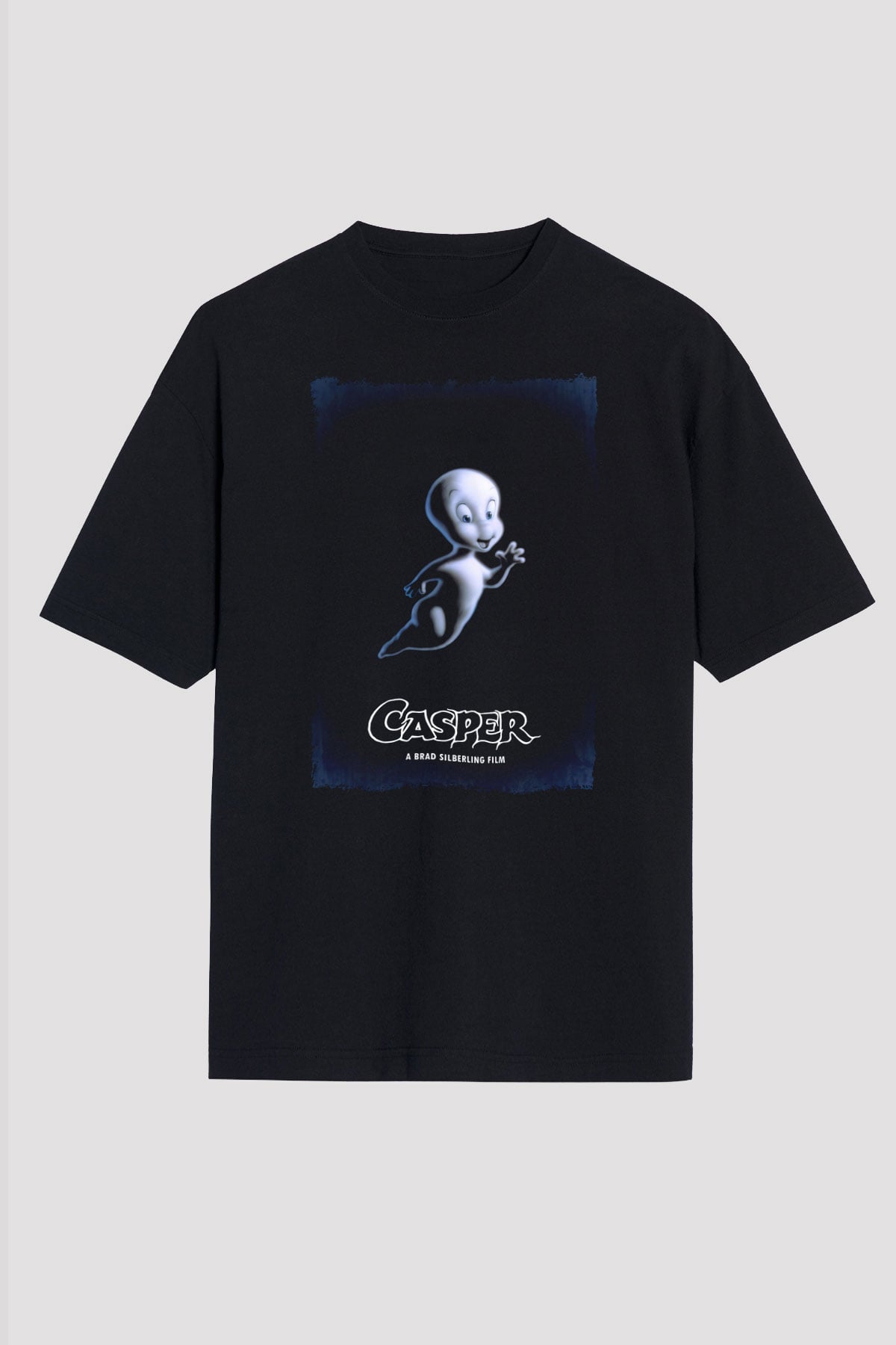 Casper Baskılı Unisex Siyah Tişört
