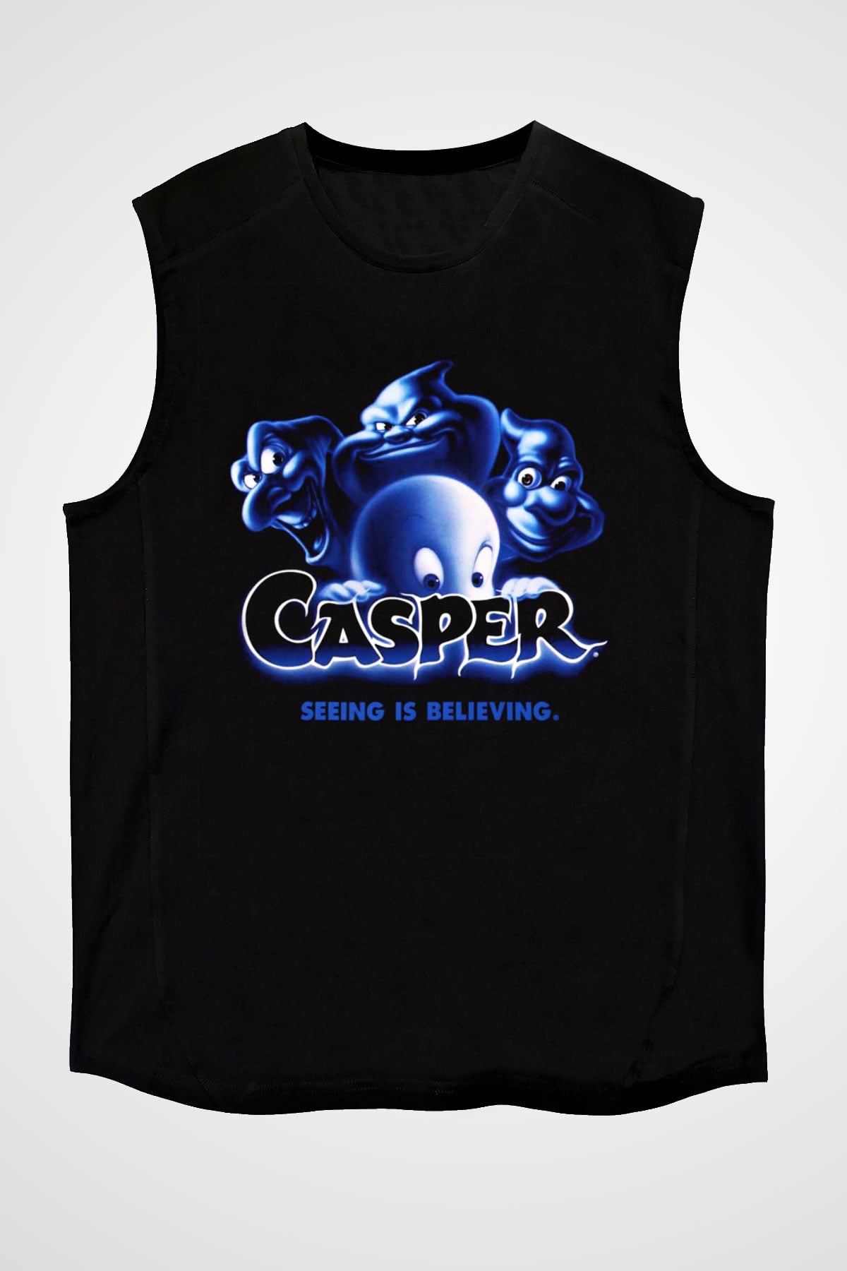 Casper the Friendly Ghost Siyah Unisex Kolsuz Tişört