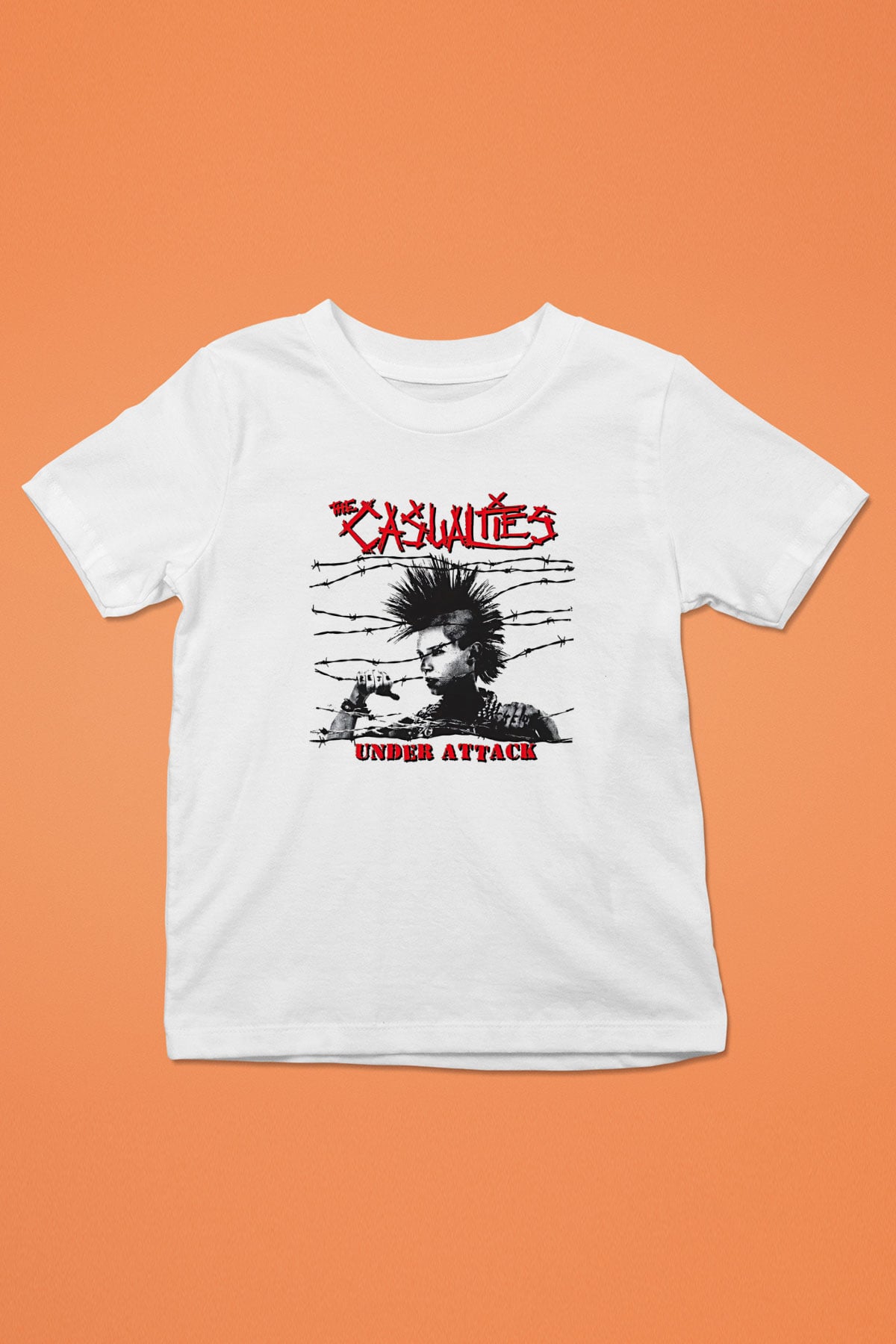 Casualties Baskılı Beyaz Unisex Beyaz Çocuk Tişört - Tshirt