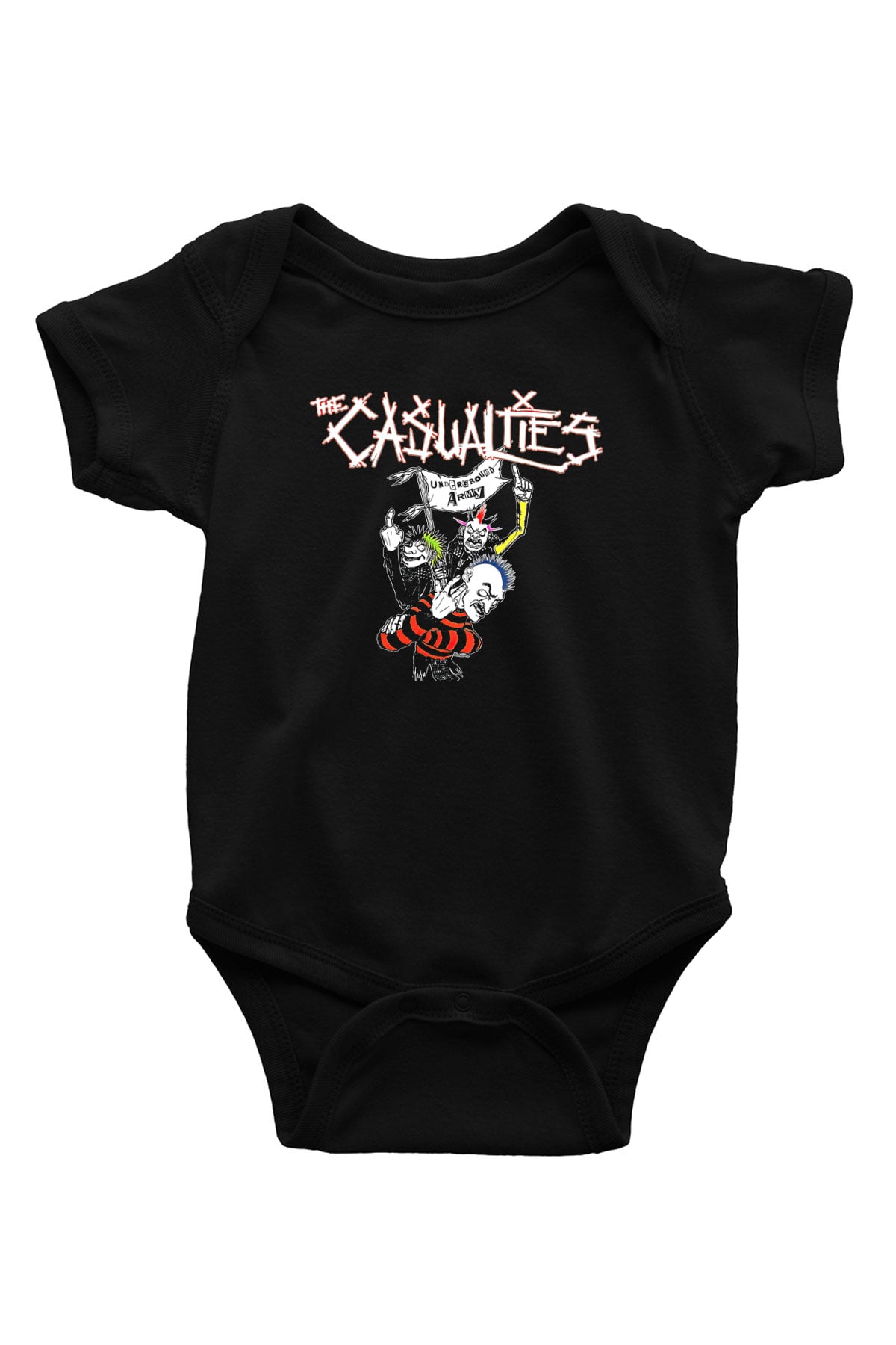 Casualties Baskılı Unisex Siyah Bebek Body - Zıbın