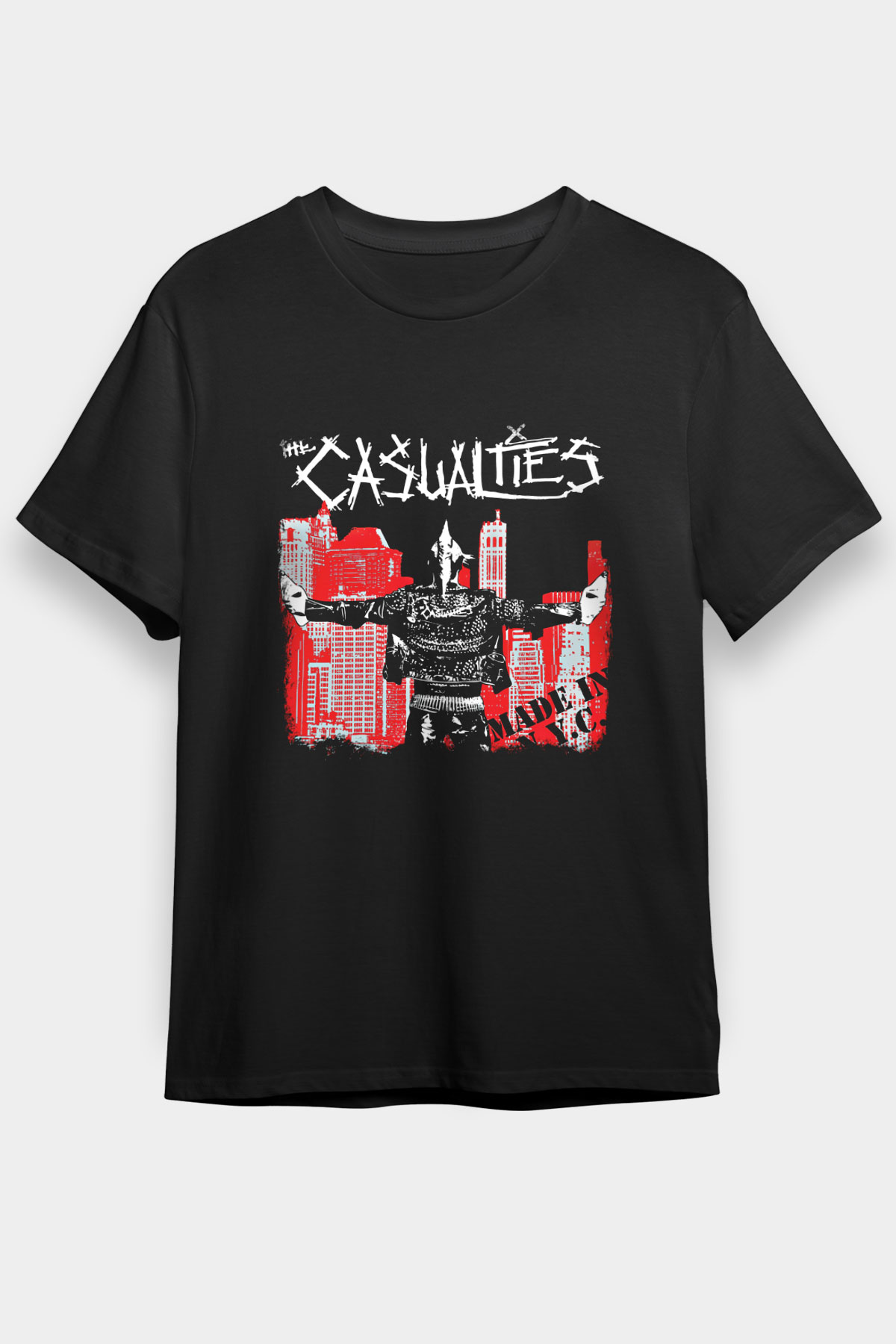 Casualties Baskılı Unisex Siyah Tişört