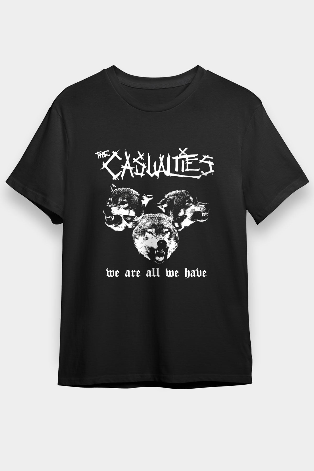 Casualties Baskılı Unisex Siyah Tişört