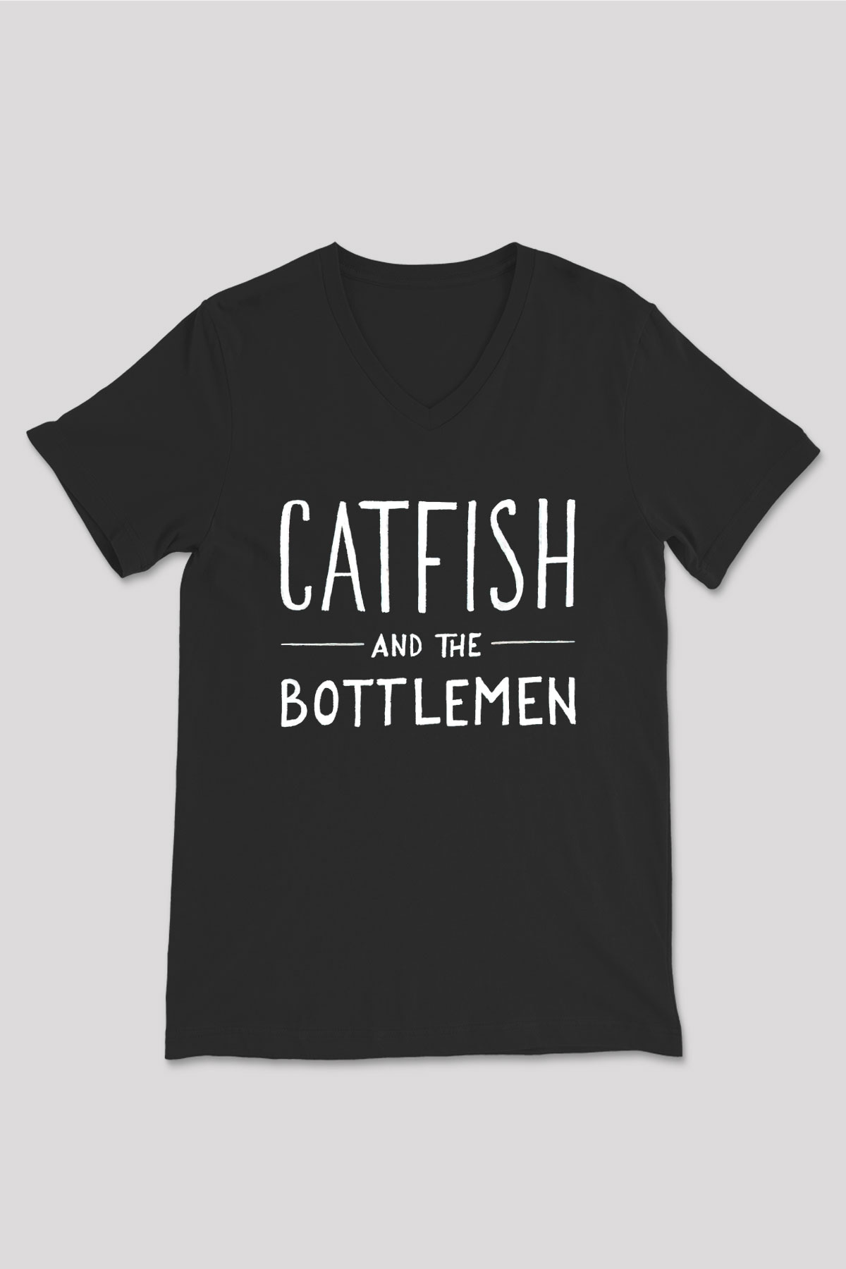 Catfish And The Bottlemen Siyah Unisex V Yaka Tişört T-Shirt