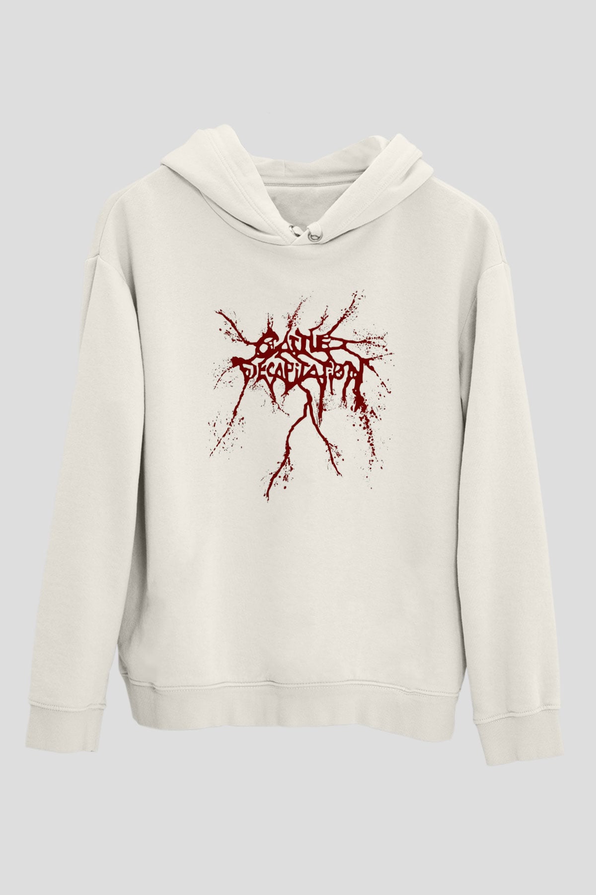 Cattle Decapitation Beyaz Unisex Kapşonlu Sweatshirt