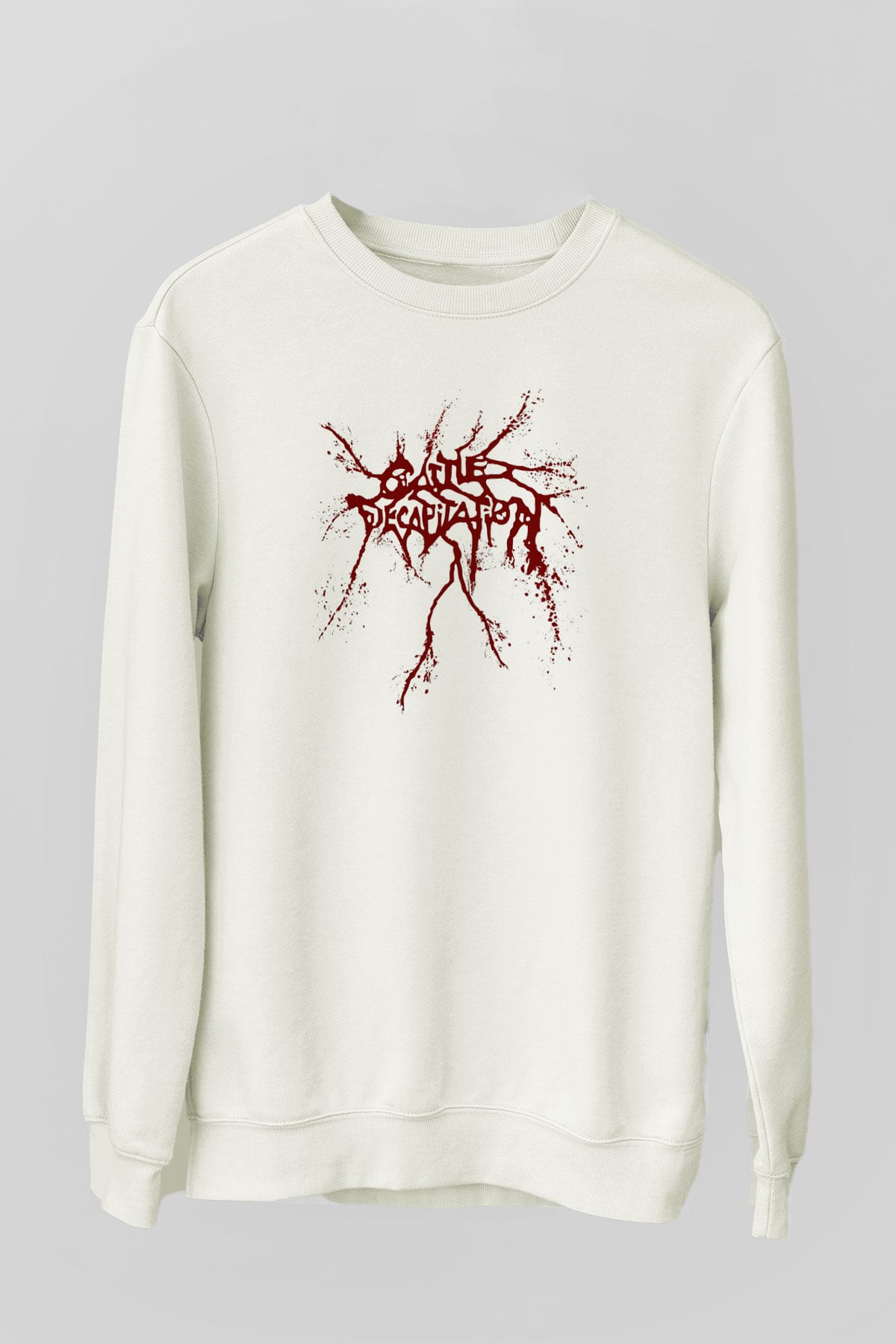 Cattle Decapitation Beyaz Unisex Sweatshirt