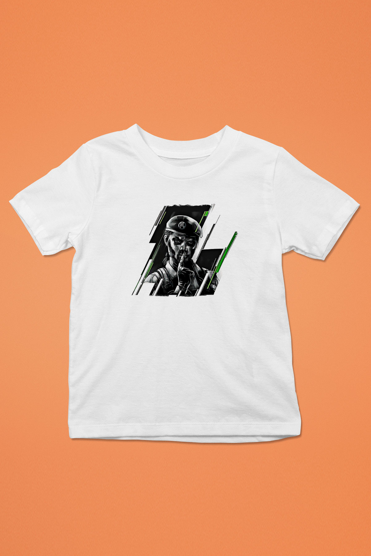 Caveira Baskılı Beyaz Unisex Beyaz Çocuk Tişört - Tshirt
