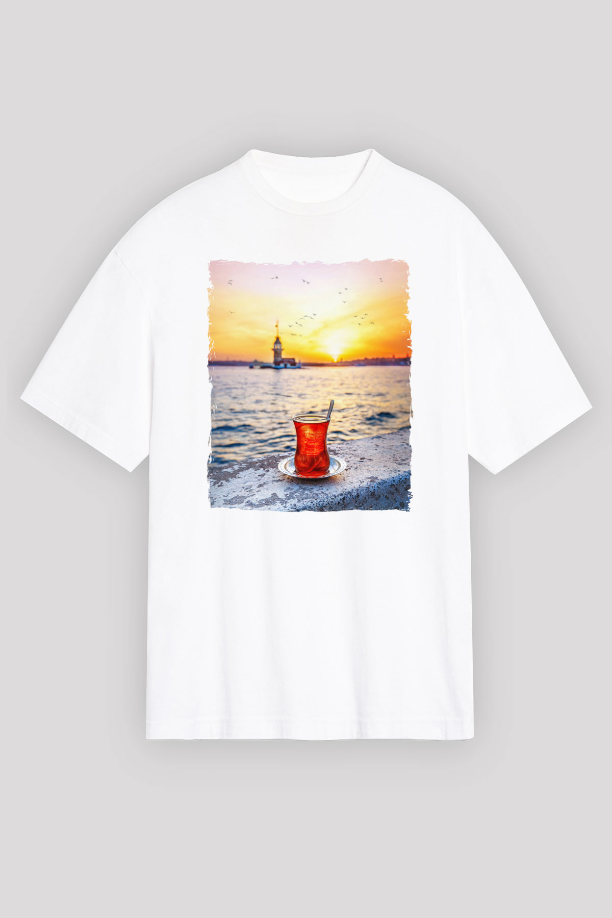 Çaycı Beyaz Unisex Tişört T-Shirt - TişörtFabrikası
