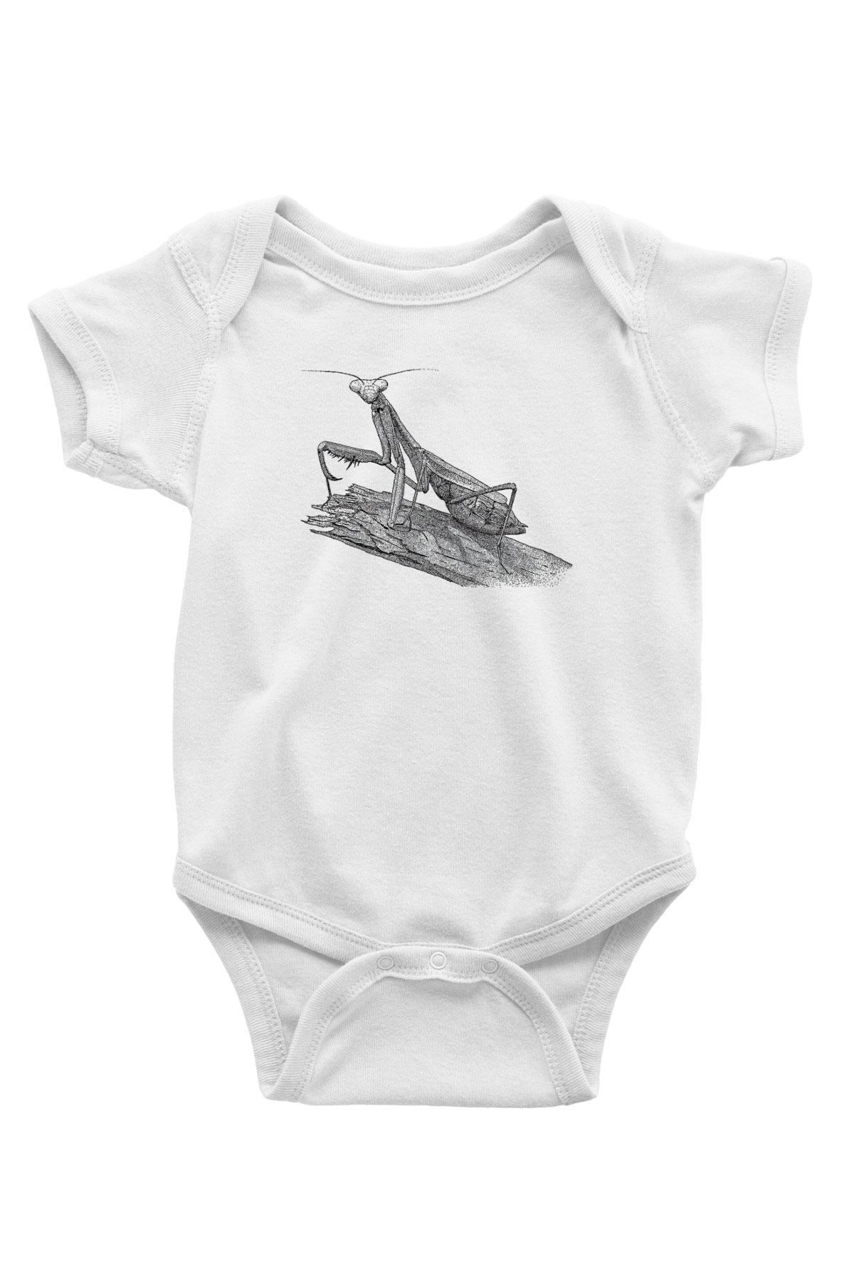 Çekirge Baskılı Beyaz Unisex Bebek Body - Zıbın