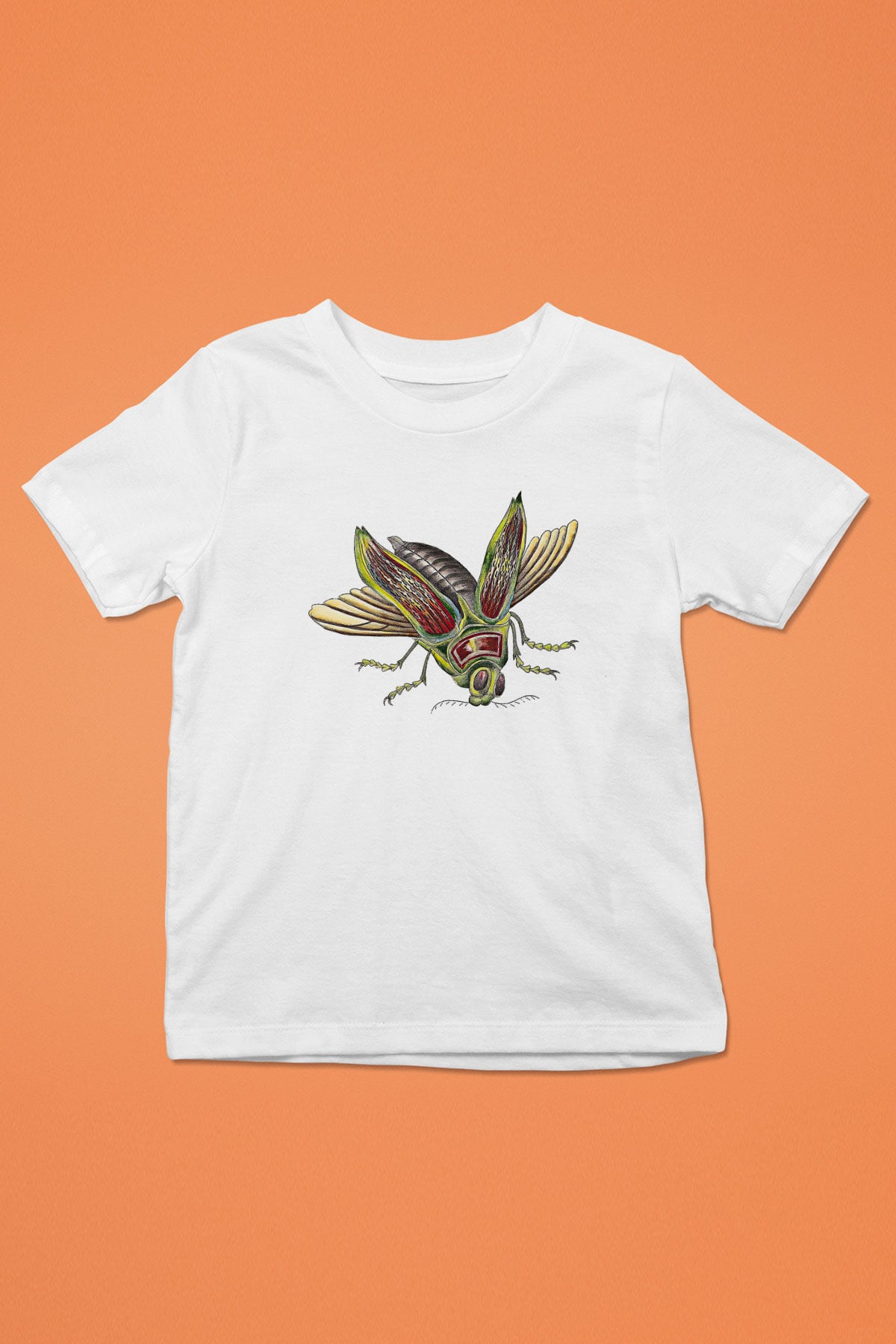 Çekirge Baskılı Beyaz Unisex Beyaz Çocuk Tişört - Tshirt