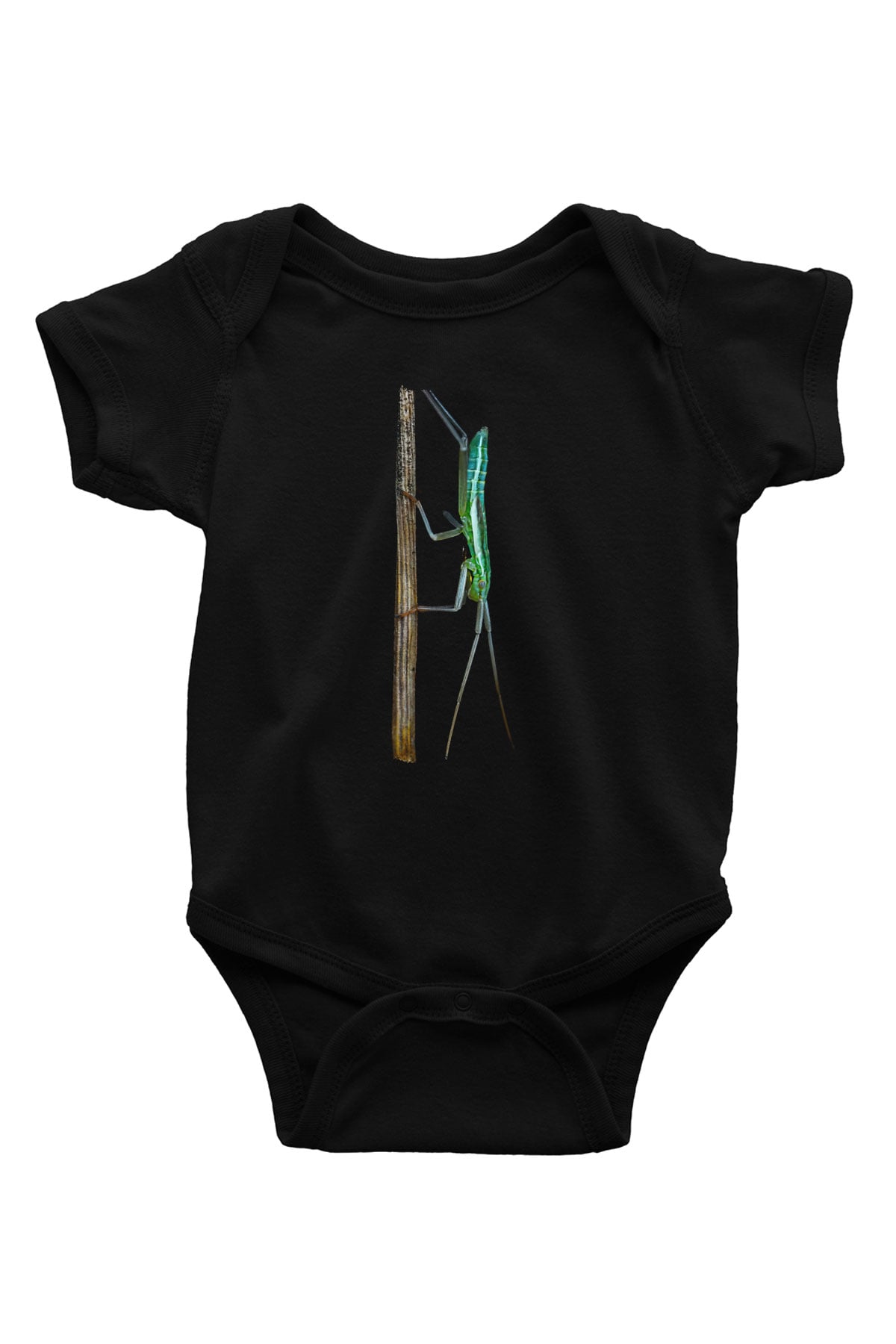 Çekirge Baskılı Unisex Siyah Bebek Body - Zıbın