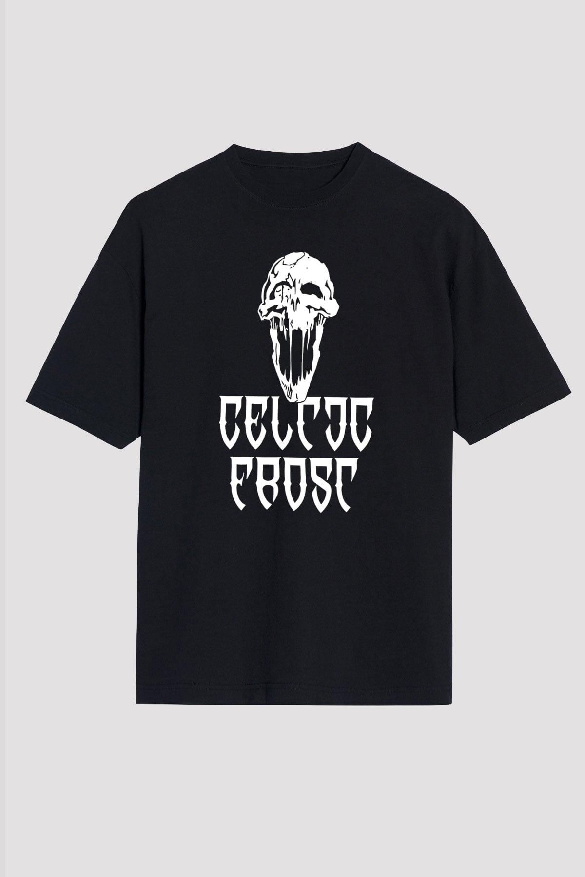 Celtic Frost Baskılı Unisex Siyah Oversize Tişört - Tshirt