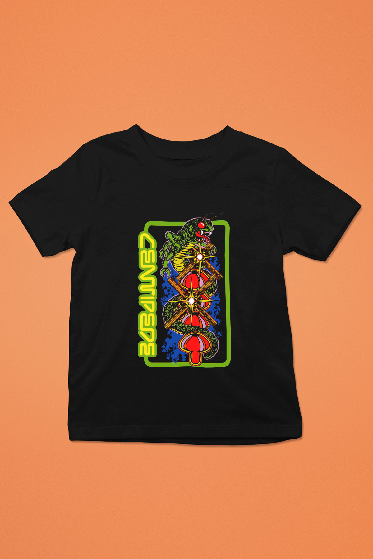Centipede Siyah Unisex  Çocuk Tişört