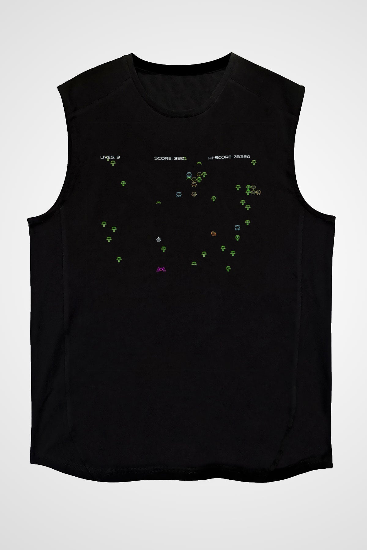 Centipede Siyah Unisex Kolsuz Tişört