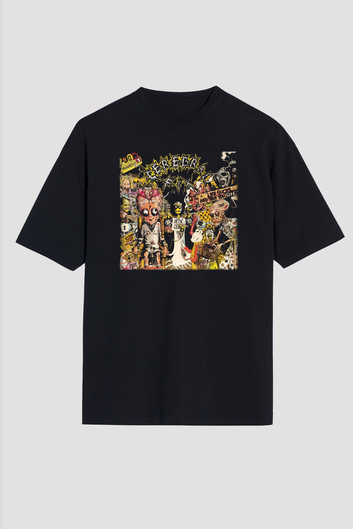 Cerebral Fix Siyah Unisex Oversize Tişört T-Shirt