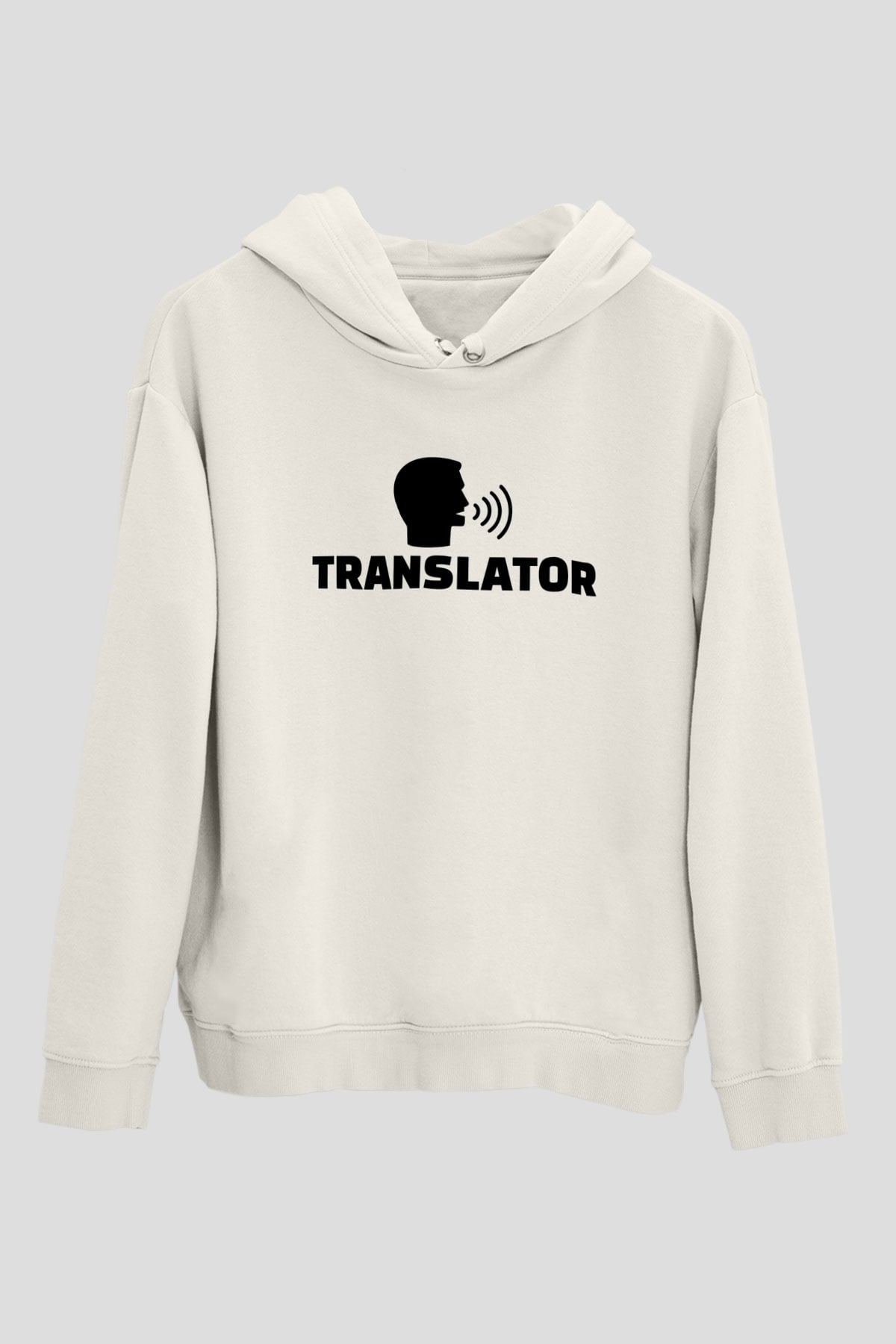 Çevirmen Beyaz Unisex Kapüşonlu Sweatshirt