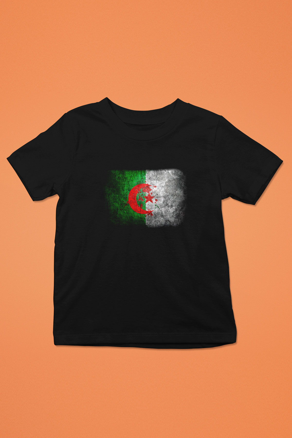 Cezayir Baskılı Siyah Unisex Çocuk Tişört