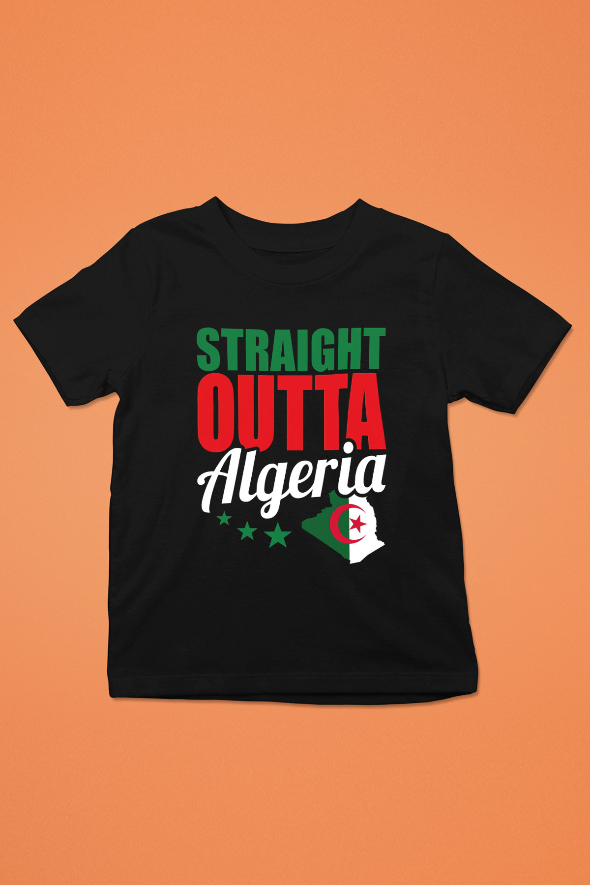 Cezayir Siyah Unisex Çocuk Tişört