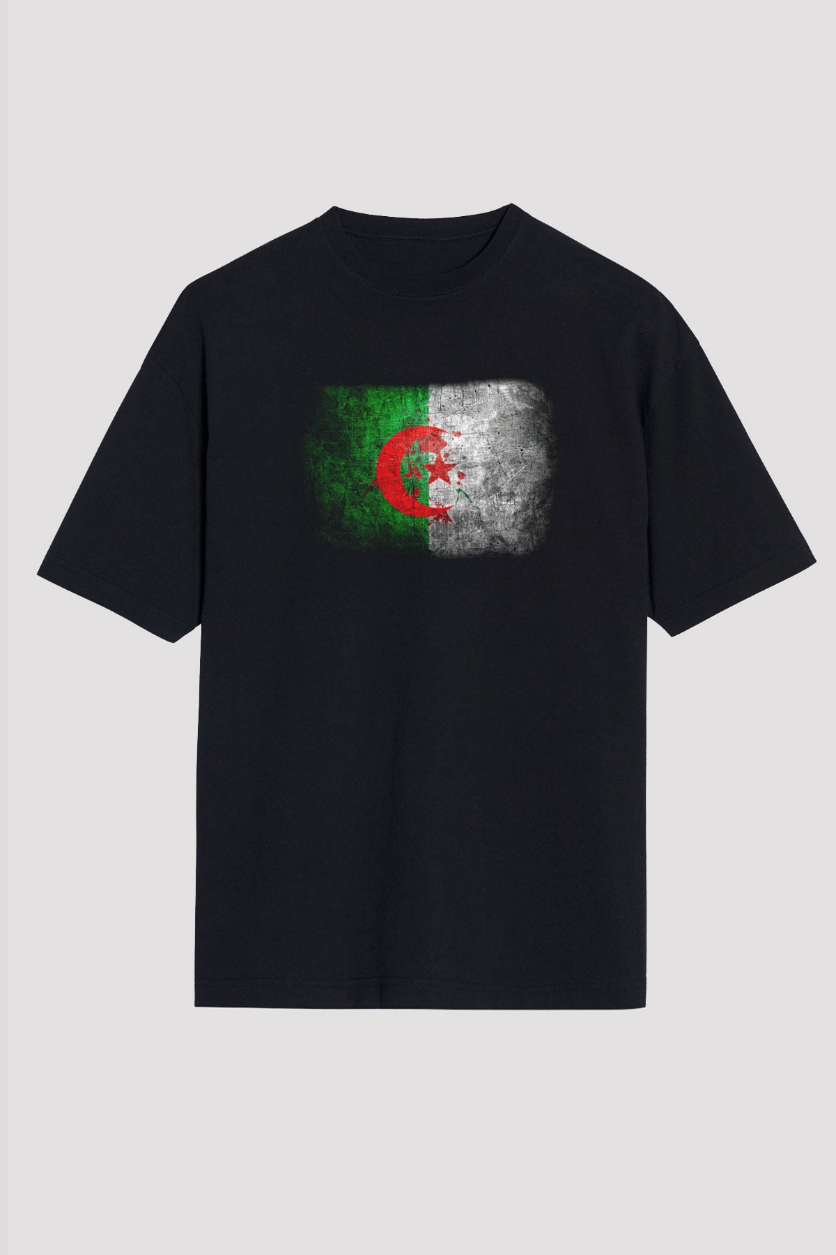Cezayir Siyah Unisex Oversize Tişört T-Shirt