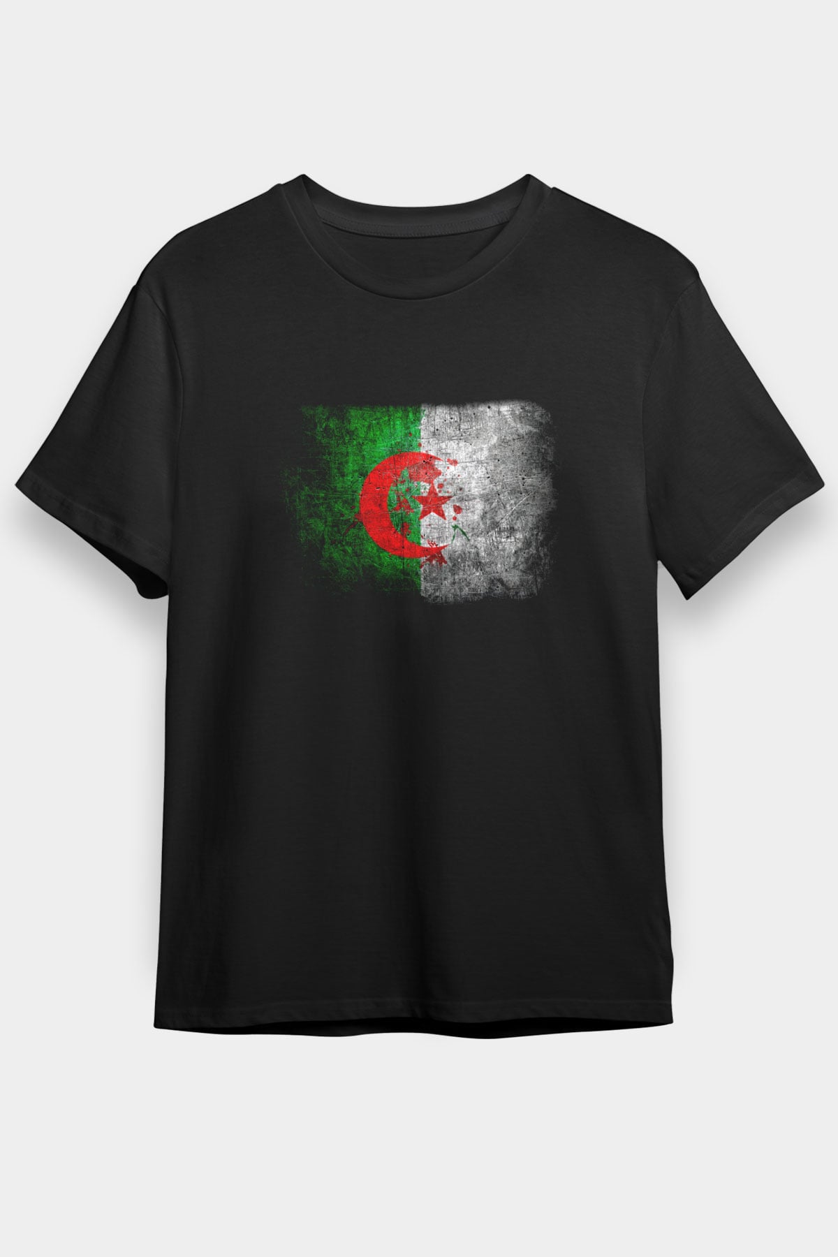 Cezayir Siyah Unisex Tişört T-Shirt - TişörtFabrikası