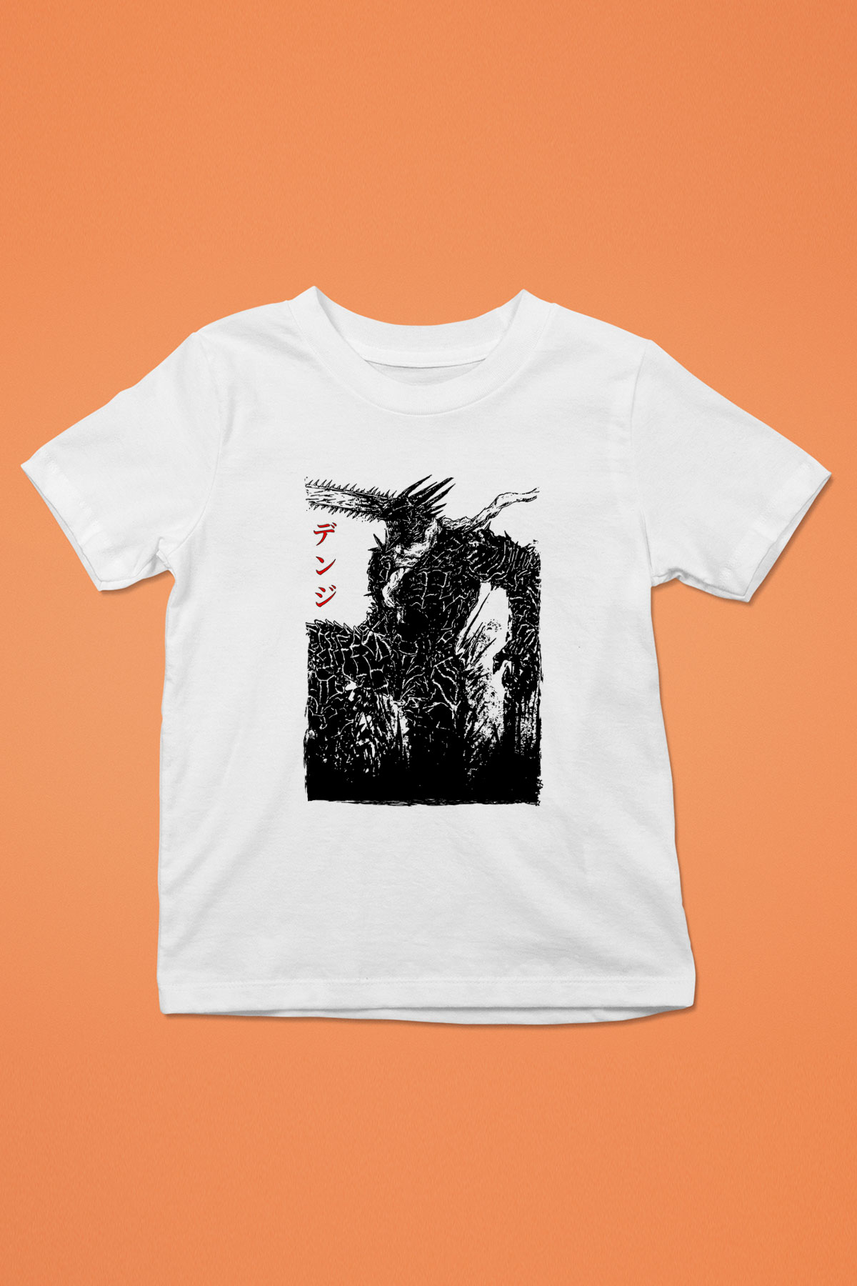 Chainsaw Man Baskılı Beyaz Unisex Beyaz Çocuk Tişört - Tshirt