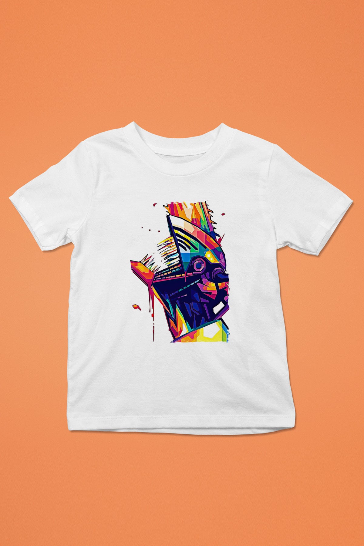 Chainsaw Man Baskılı Beyaz Unisex Beyaz Çocuk Tişört - Tshirt