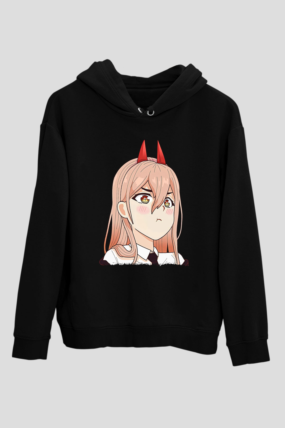 Chainsaw Man Baskılı Unisex Siyah Hoodie