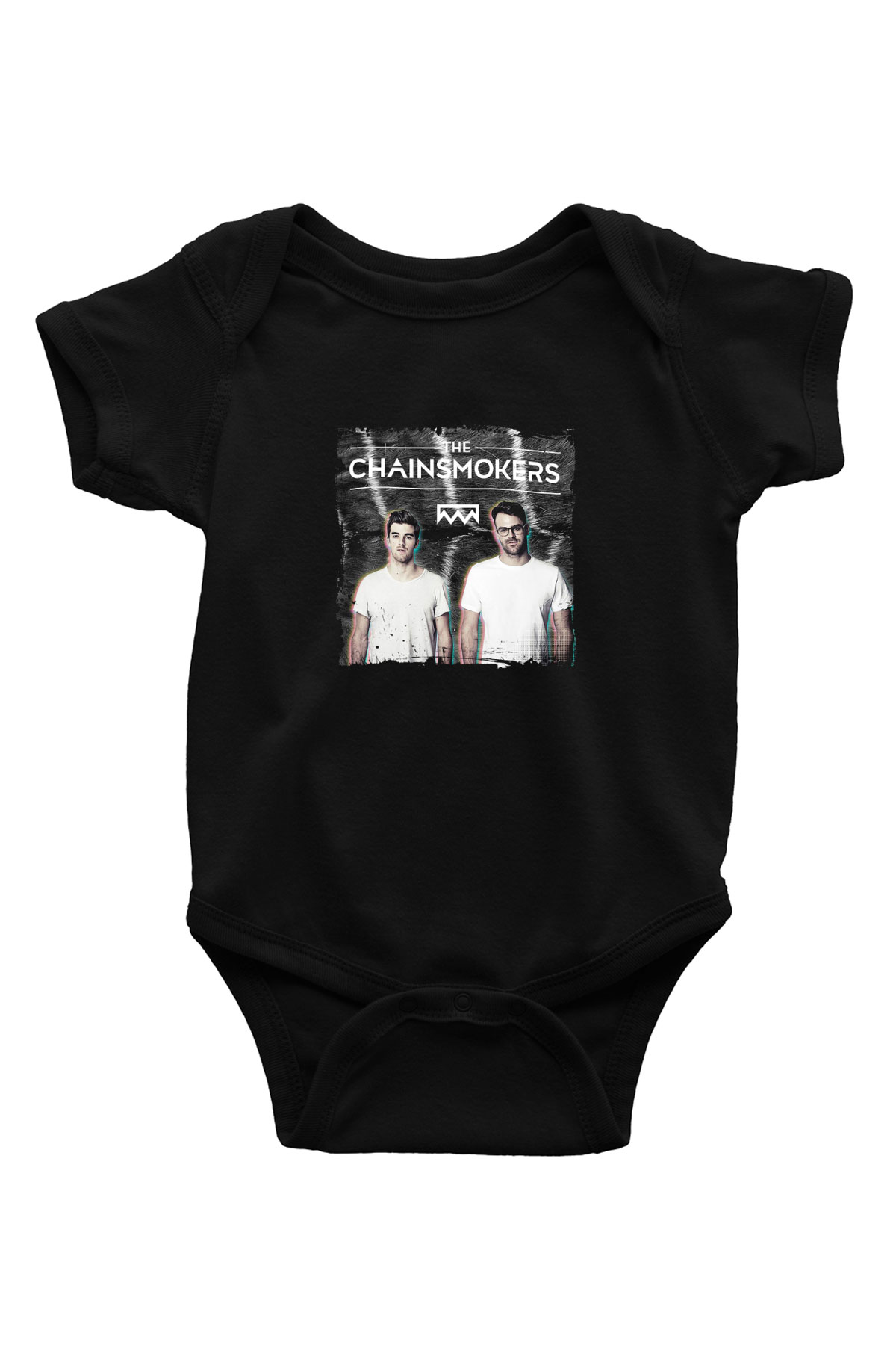 Chainsmokers Baskılı Unisex Siyah Bebek Body - Zıbın