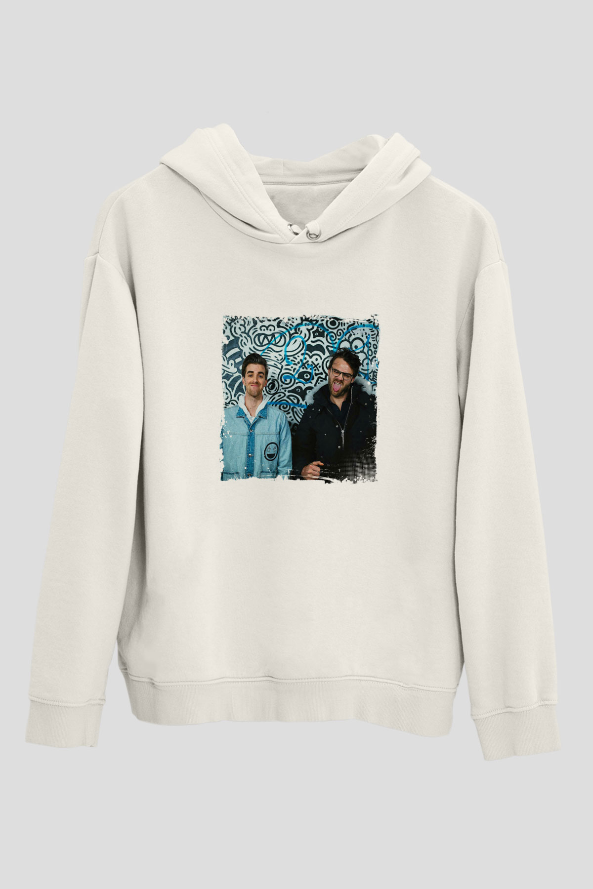 ChainsmokersBaskılı Beyaz Hoodie