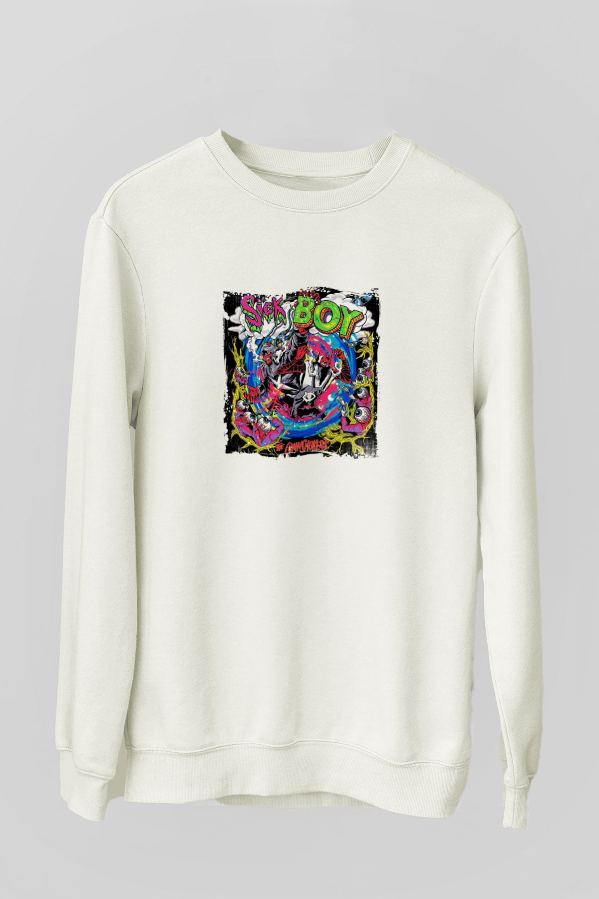 ChainsmokersBaskılı Beyaz Sweatshirt