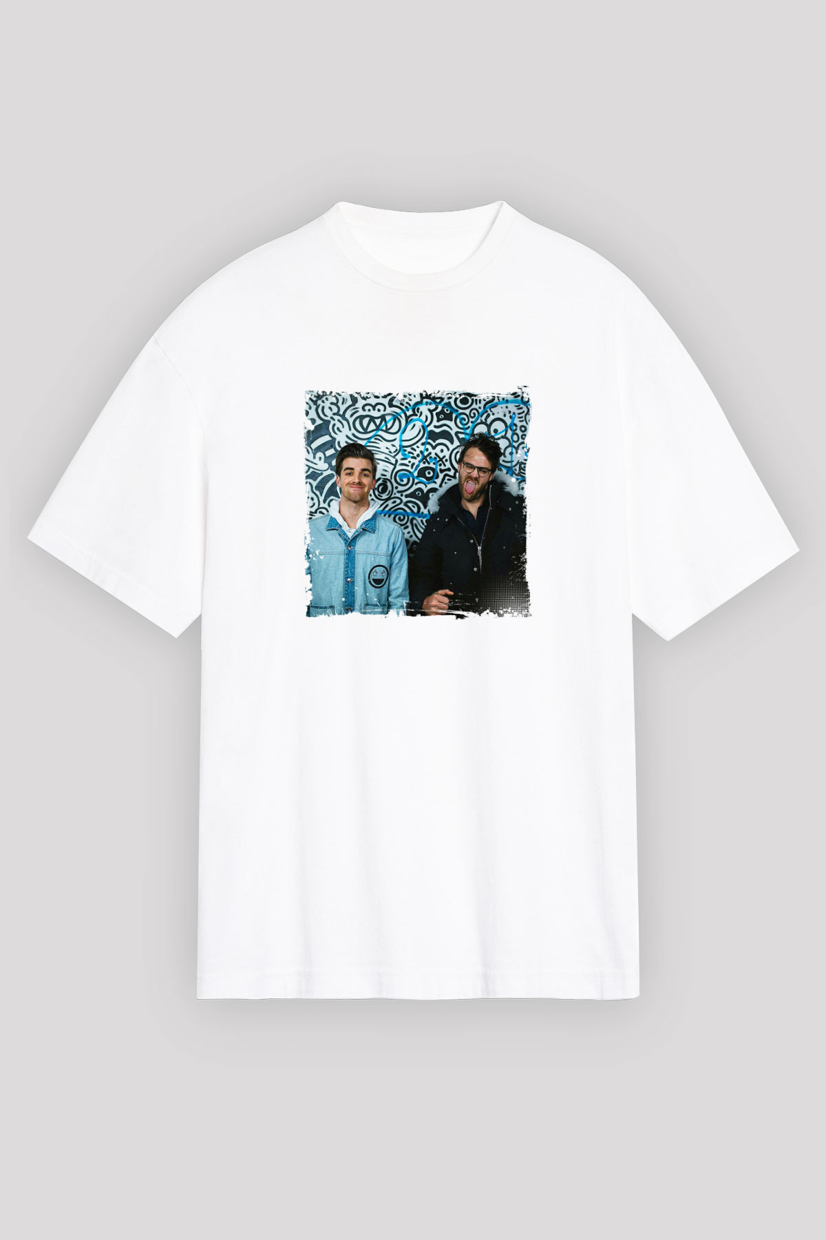 ChainsmokersBaskılı Beyaz Tişört