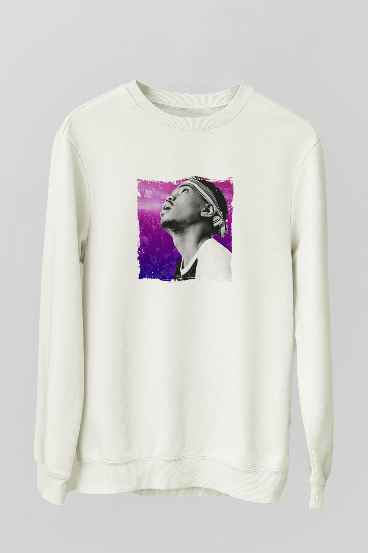 Chance The Rapper Baskılı Unisex Beyaz Sweatshirt