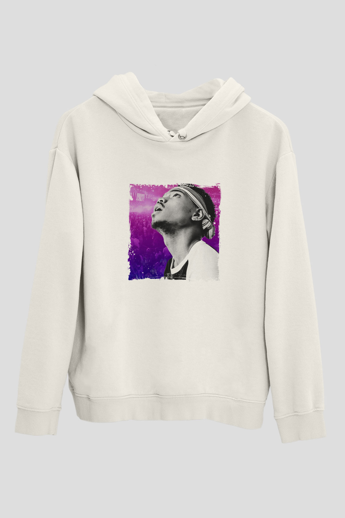 Chance The Rapper Baskılı Unisex Beyaz Kapüşonlu Sweatshirt