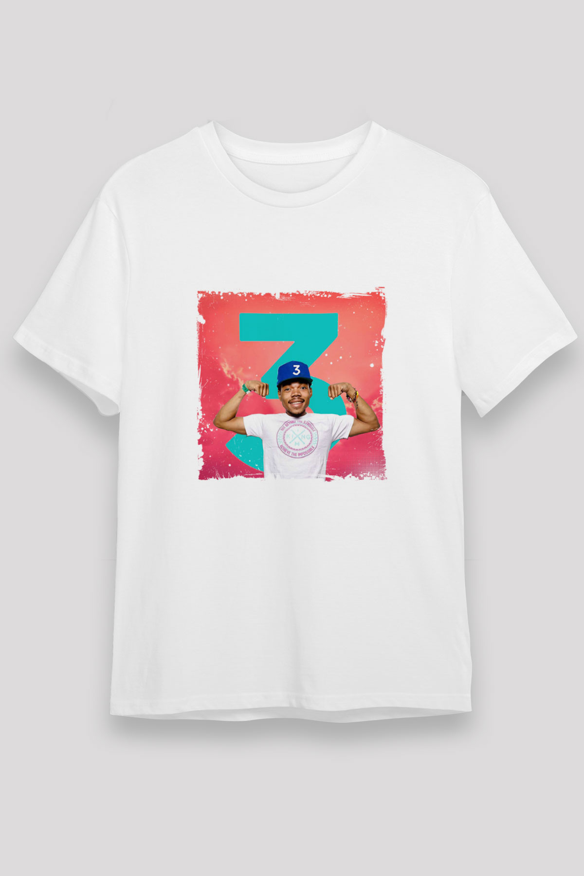 Chance The Rapper Baskılı Unisex Beyaz Tişört