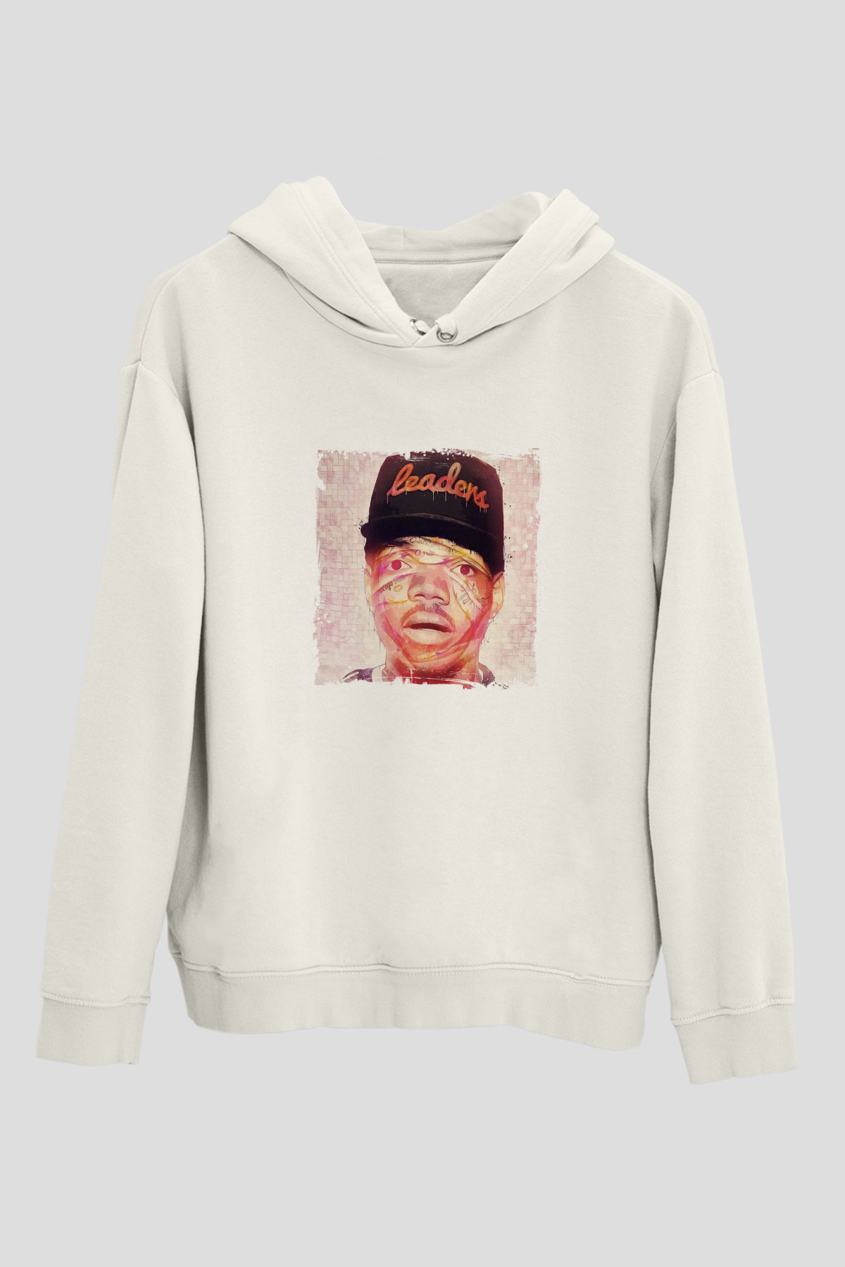 Chance The Rapper Baskılı Unisex Beyaz Kapüşonlu Sweatshirt