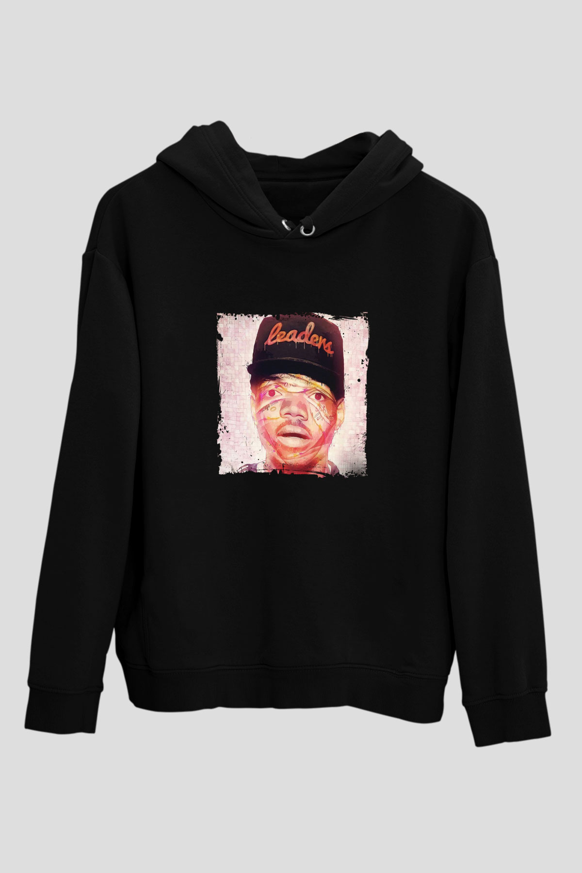 Chance The Rapper Baskılı Unisex Siyah Hoodie