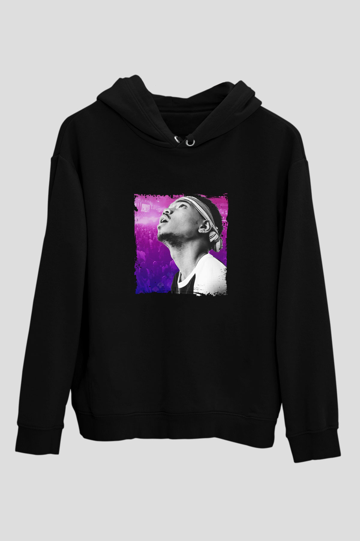 Chance The Rapper Baskılı Unisex Siyah Hoodie
