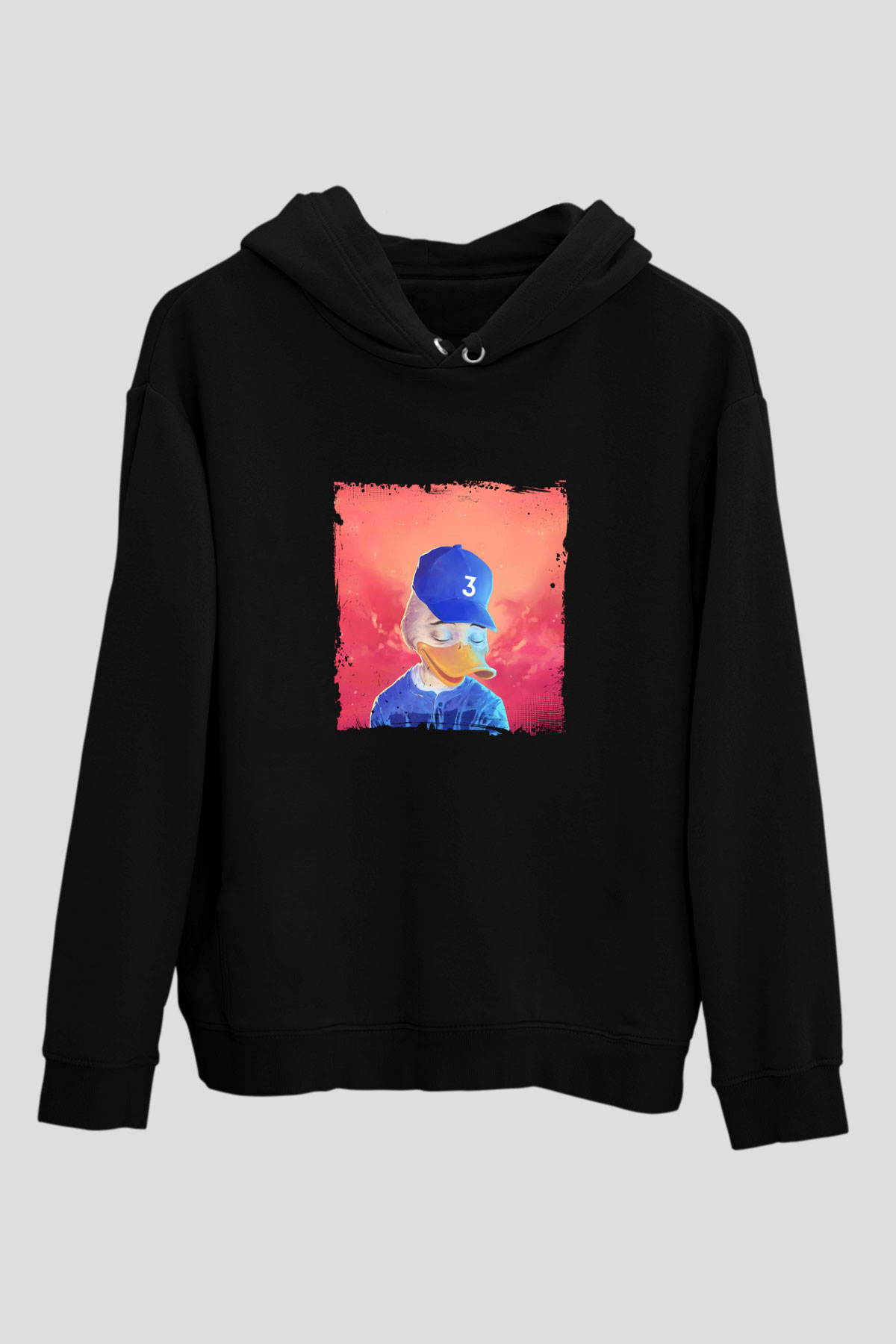 Chance The Rapper Baskılı Unisex Siyah Hoodie